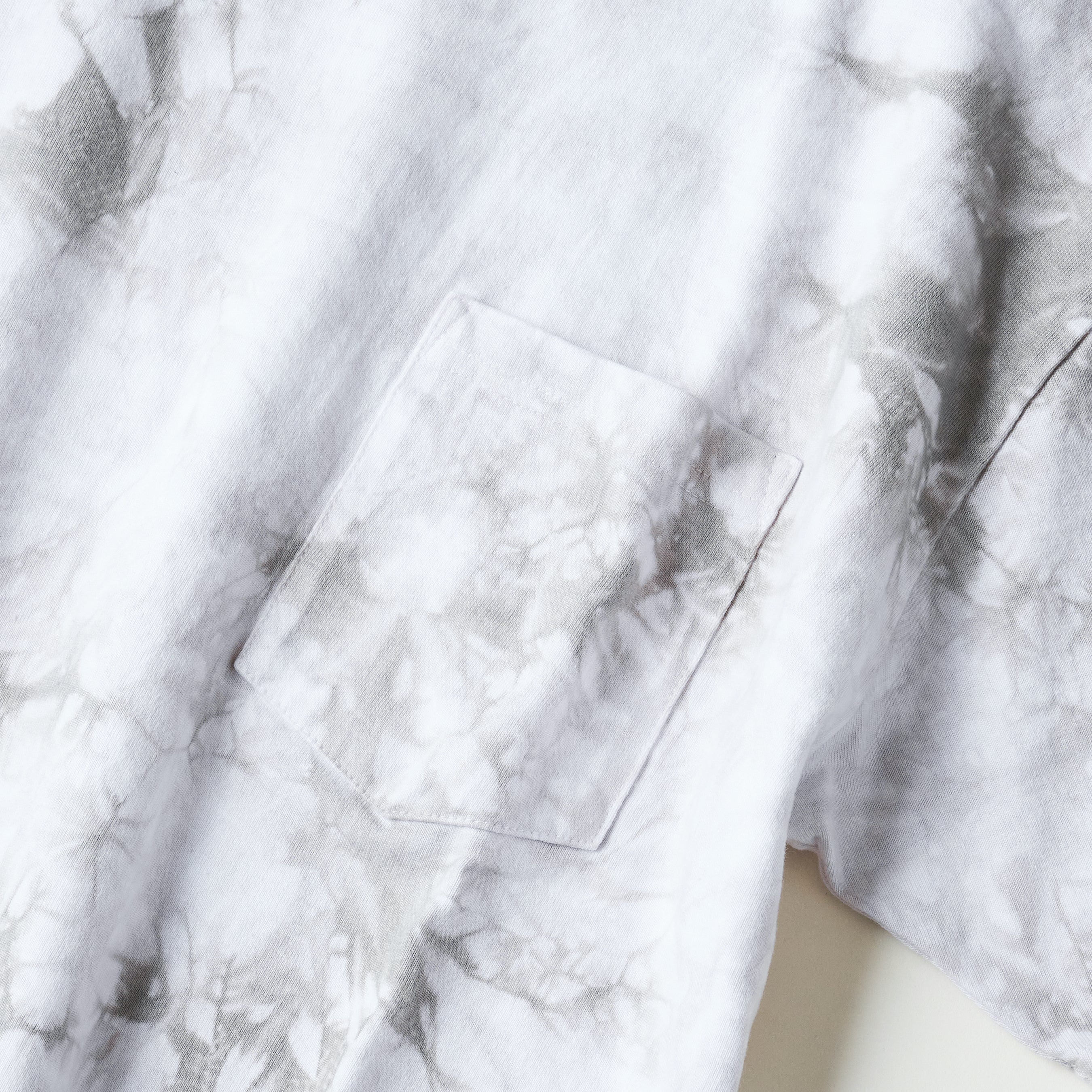 #3614 Crew Pocket T HJT2 : heavy wt. jersey white x grey tie dye