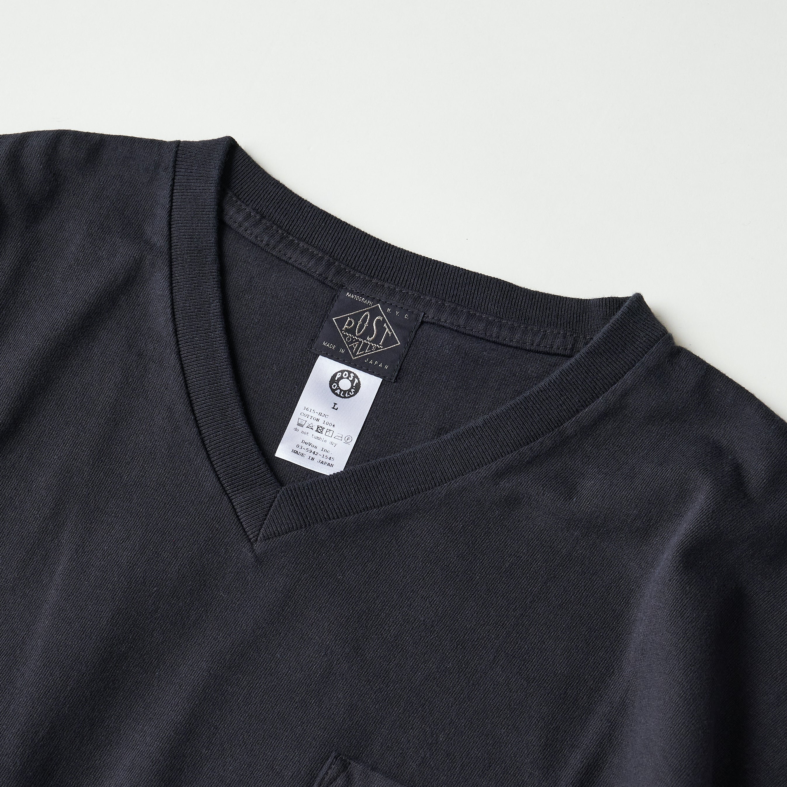 #3615-HJC V Pocket Tee : heavyweight jersey charcoal