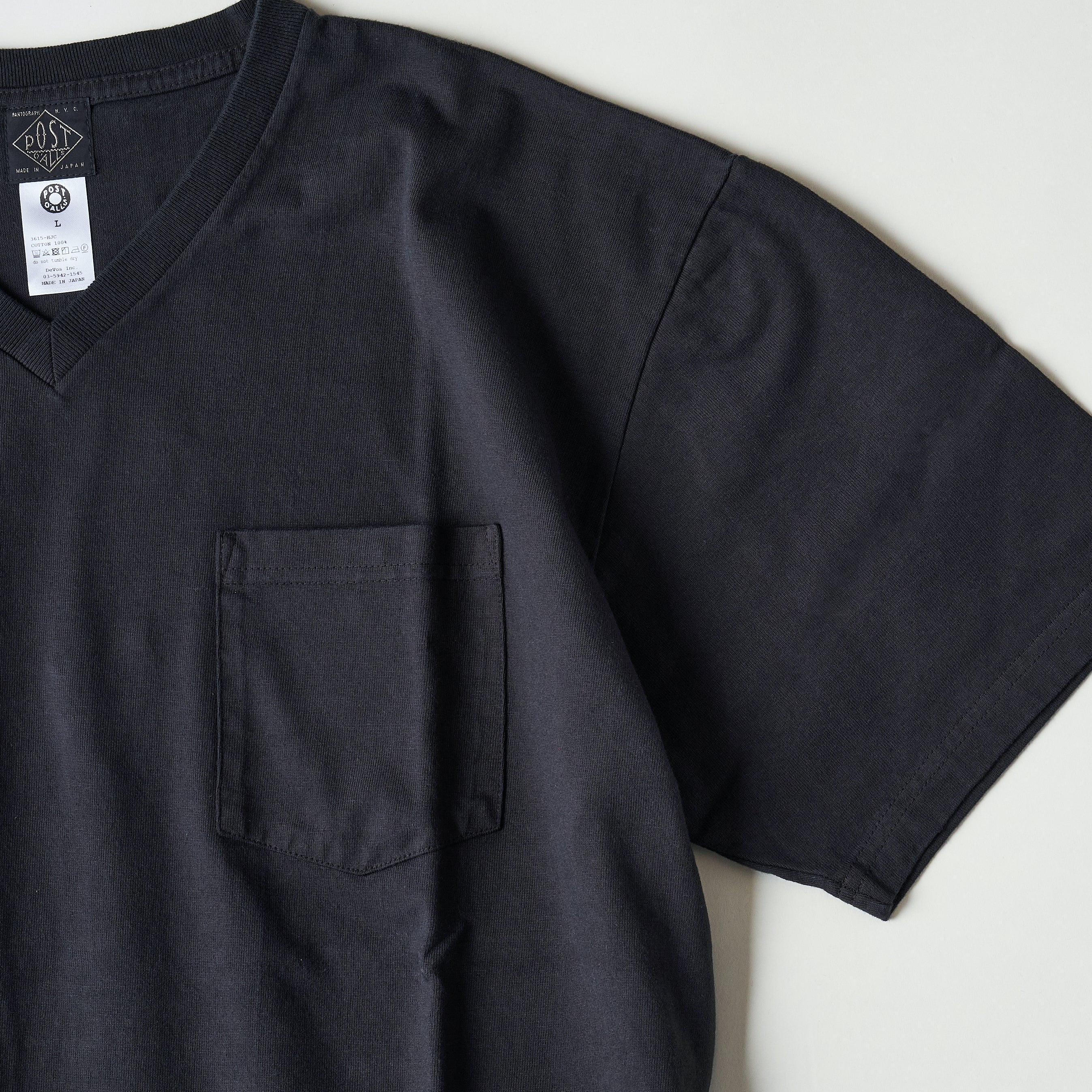 #3615-HJC V Pocket Tee : heavyweight jersey charcoal