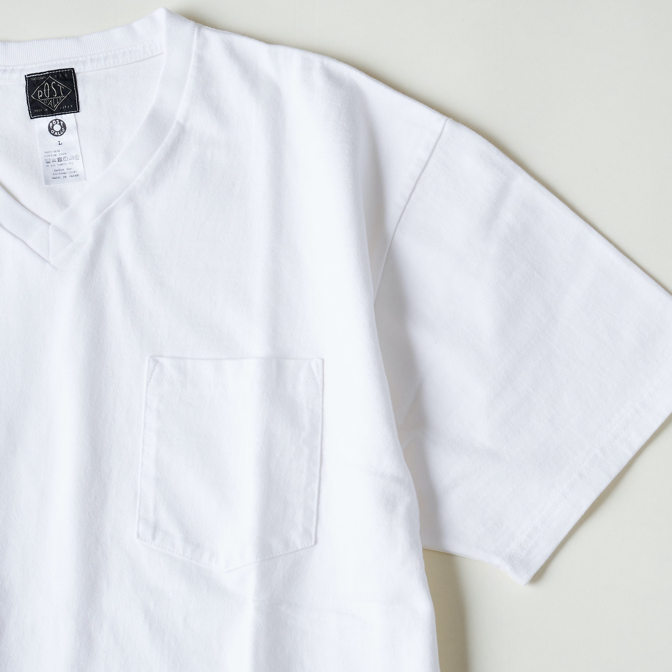 #3615-HJW V Pocket Tee : heavyweight jersey white