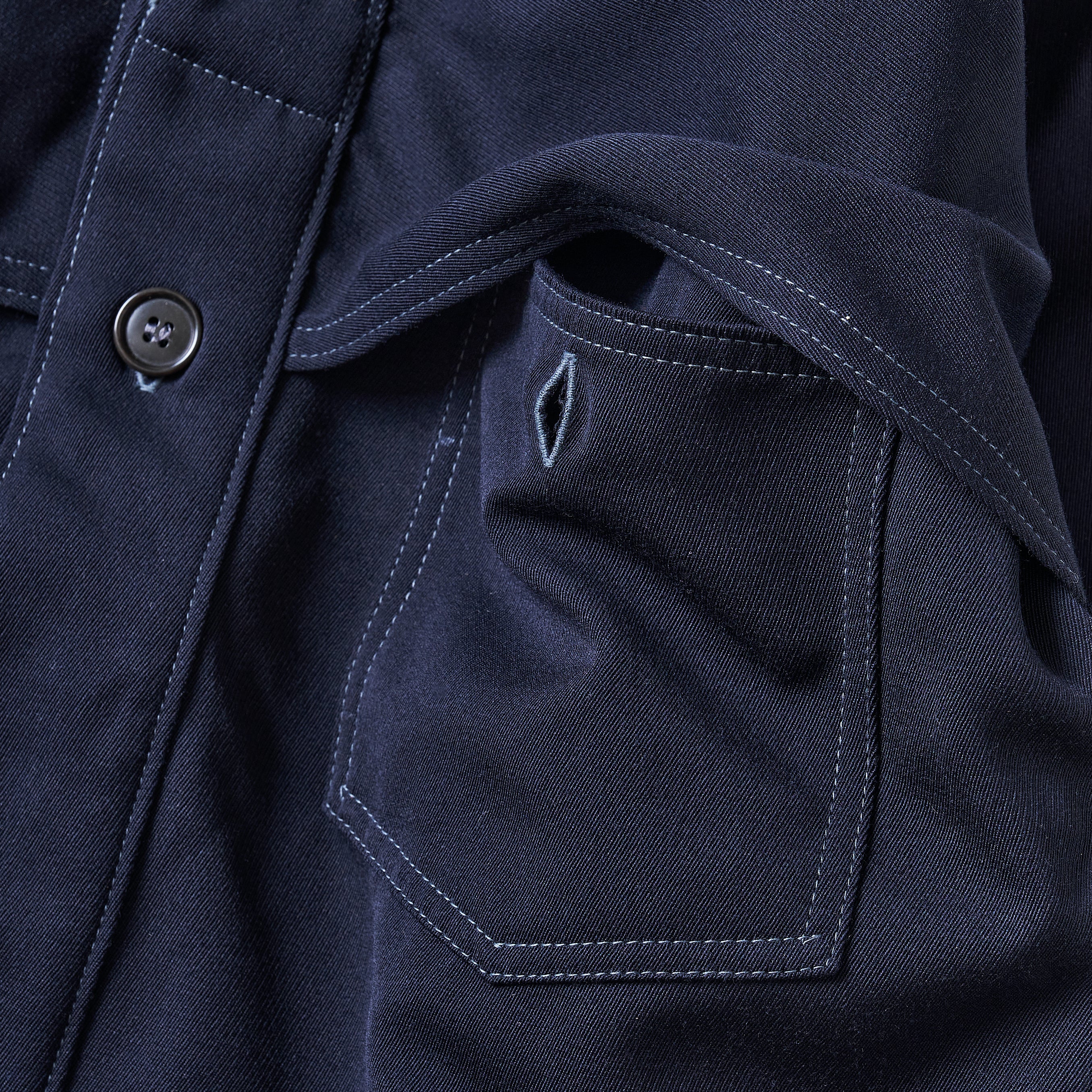 #2133 POST LOGGER / wool cavalry twill navy