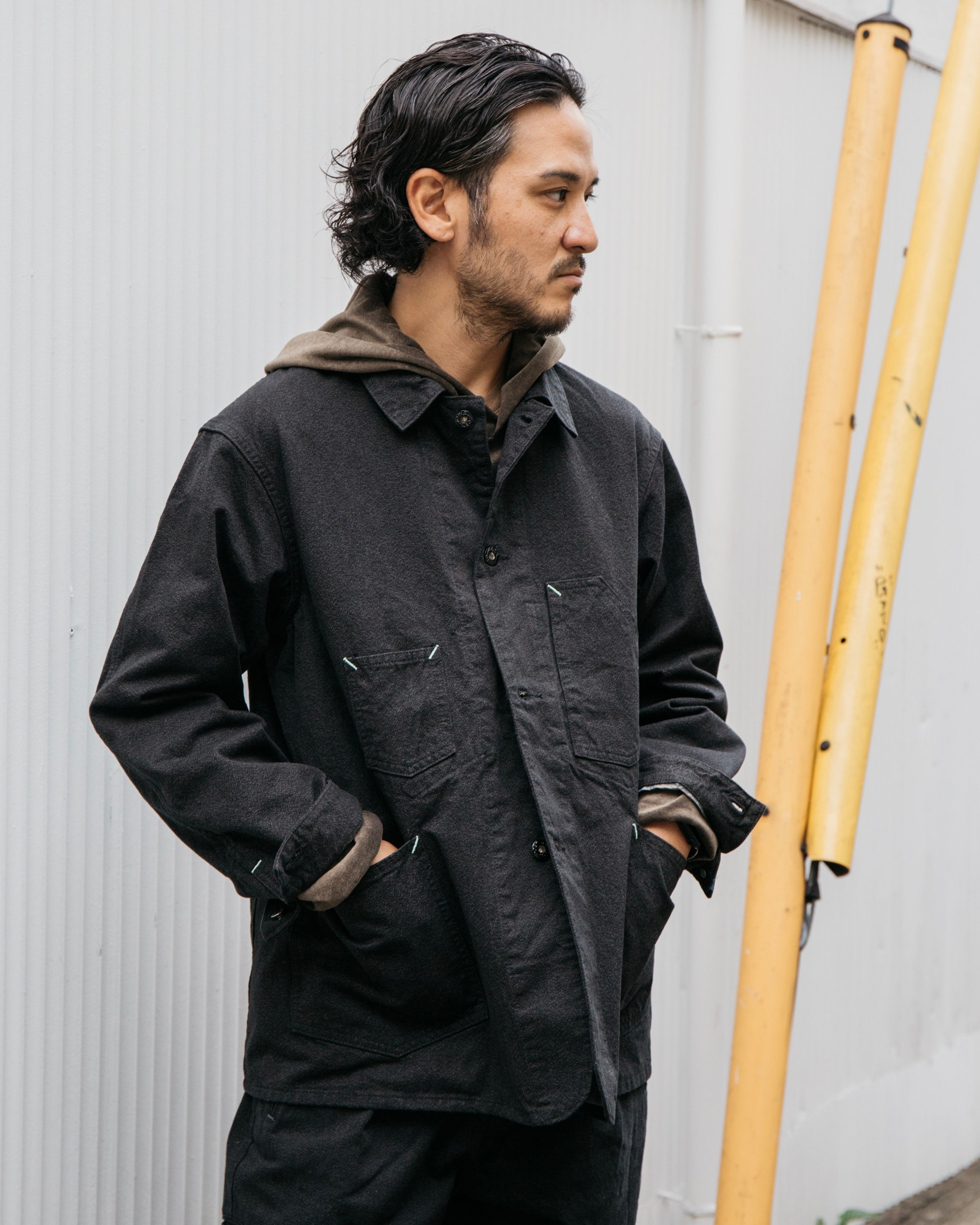 #3111-CC De Luxe Railroader 2 : cotton covert w/taffeta lining charcoal