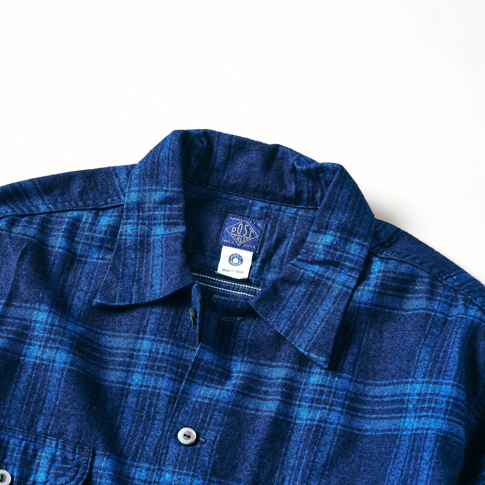 #1208-CF2 New Shirt : cotton flannel check indigo check 2