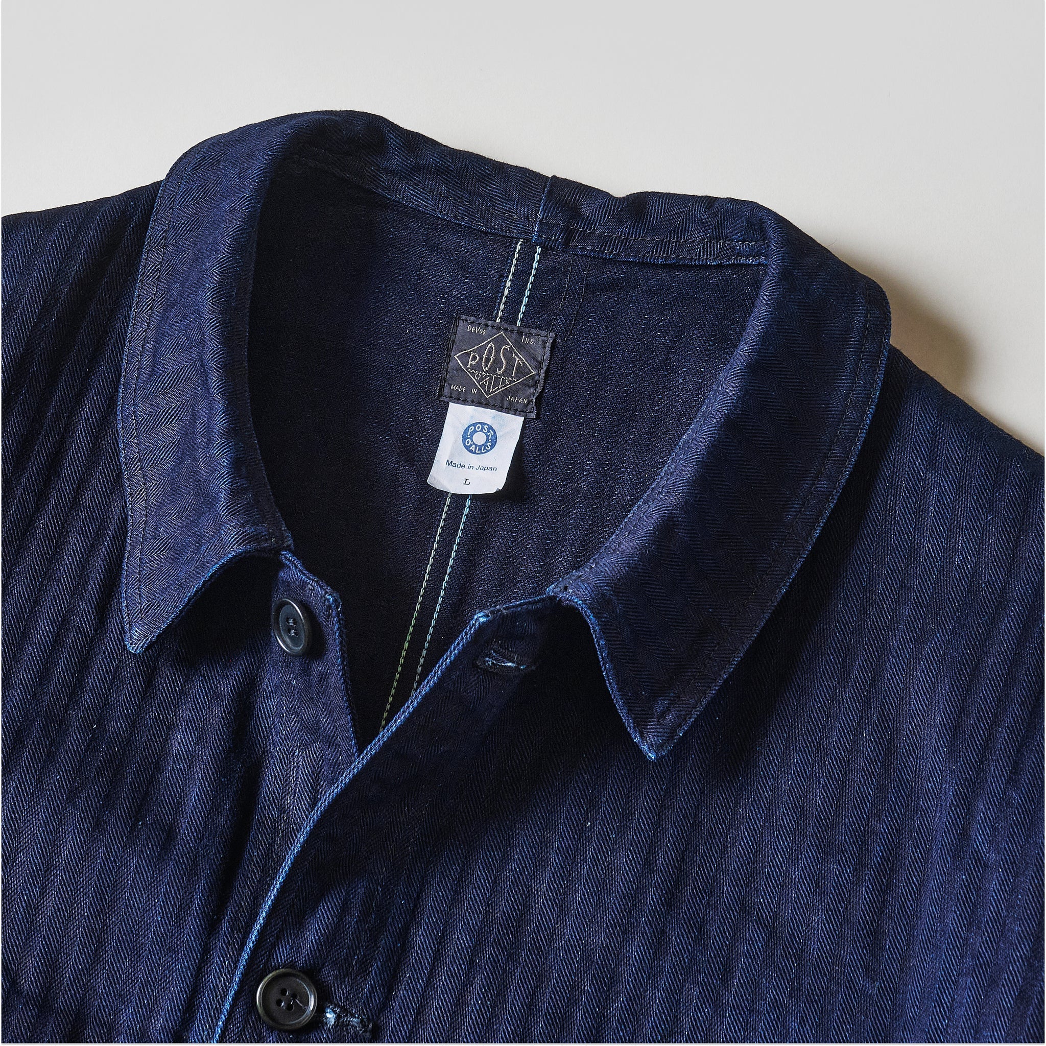 #3119-HBI POS-Travail : herringbone denim double indigo