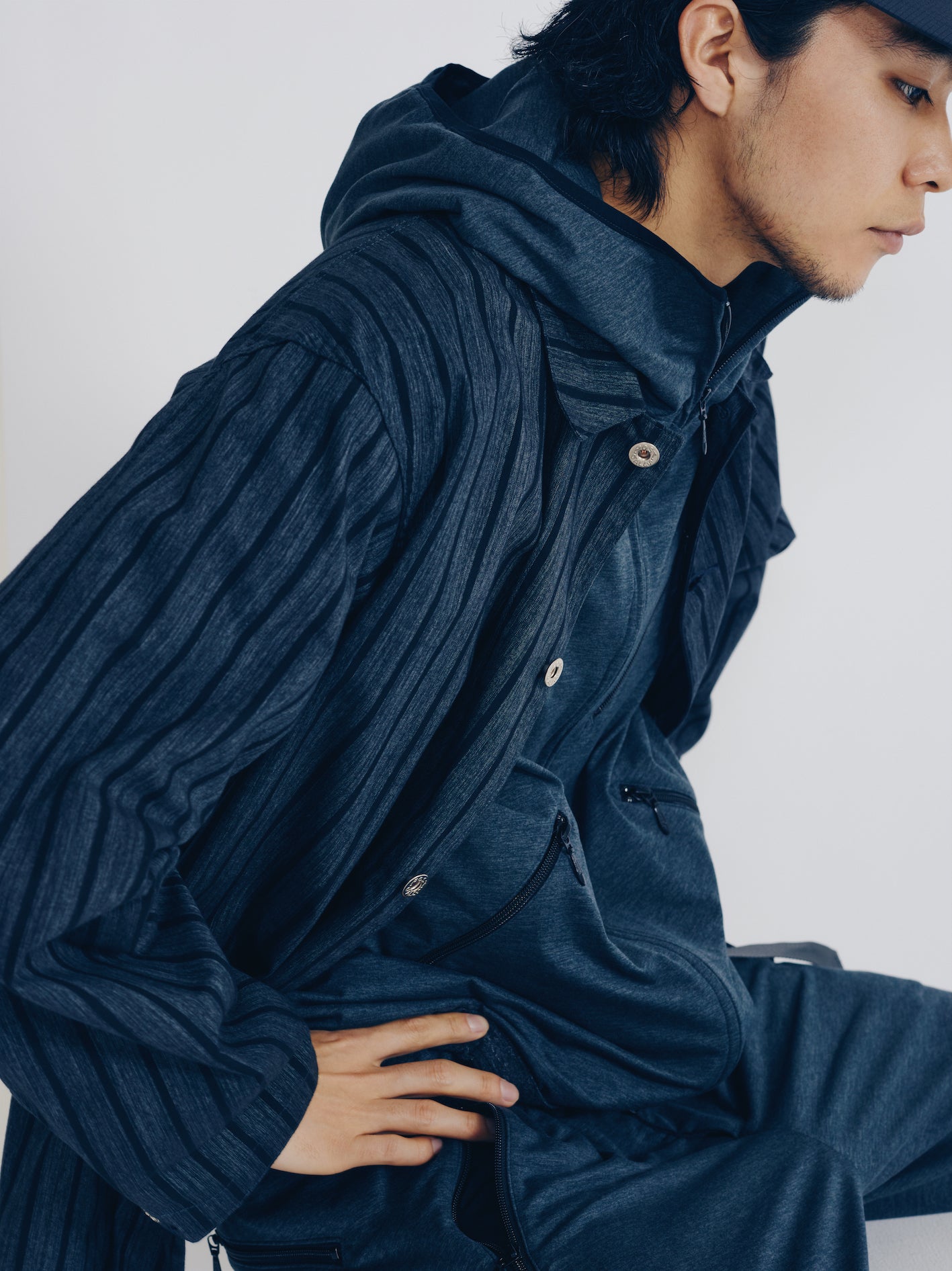 #3601 EZ HOODIE LJ1 : light weight poly jersey charcoal heather