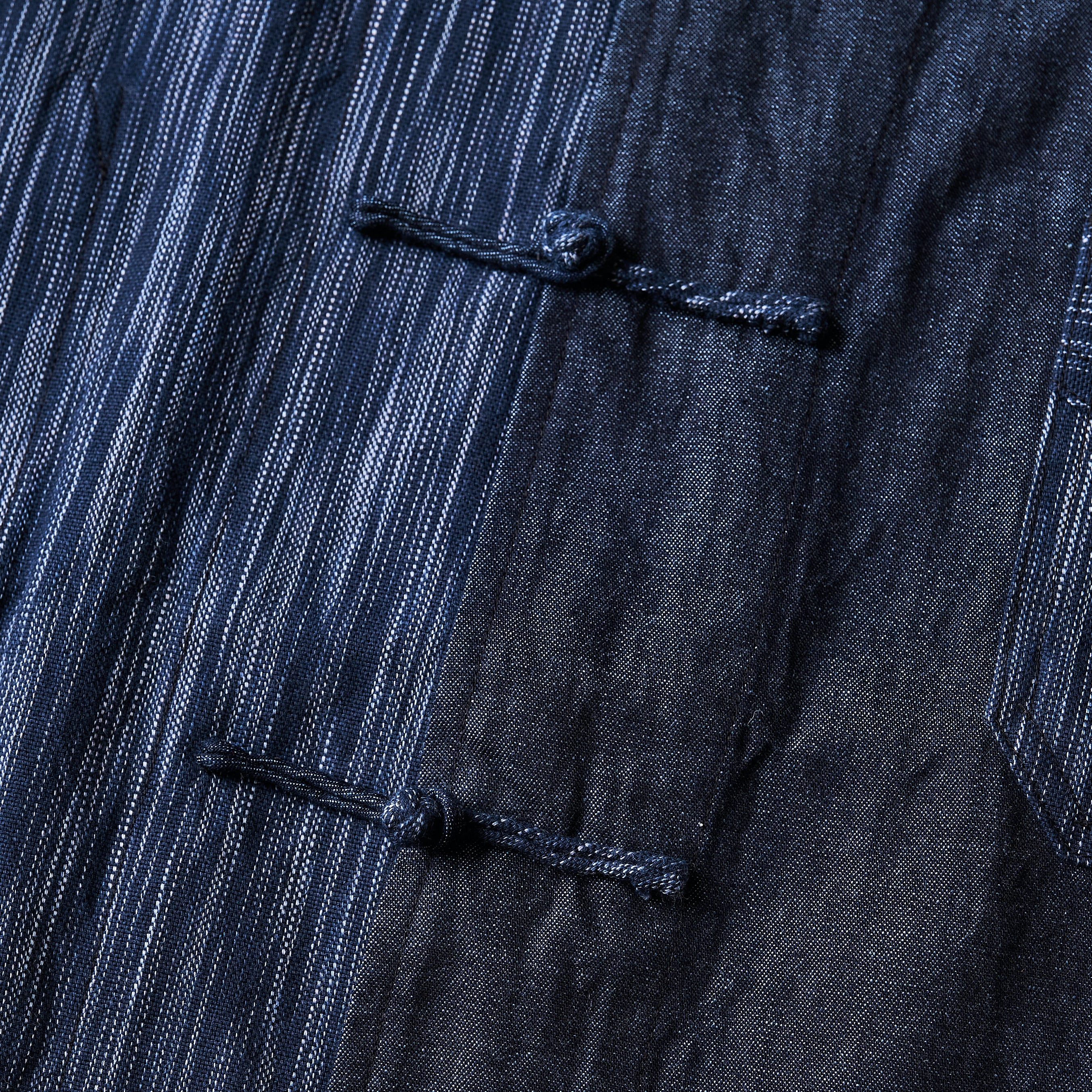 #3109-XX POST Chinois DV : denim x ikat combo indigo