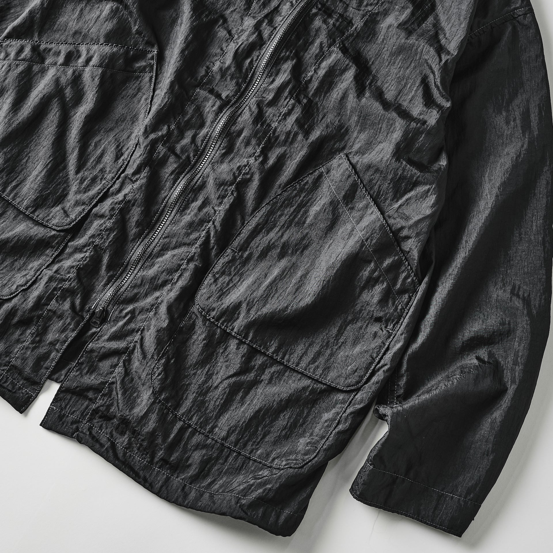 #3115-CTB DEE V : crinkle nylon taffeta black