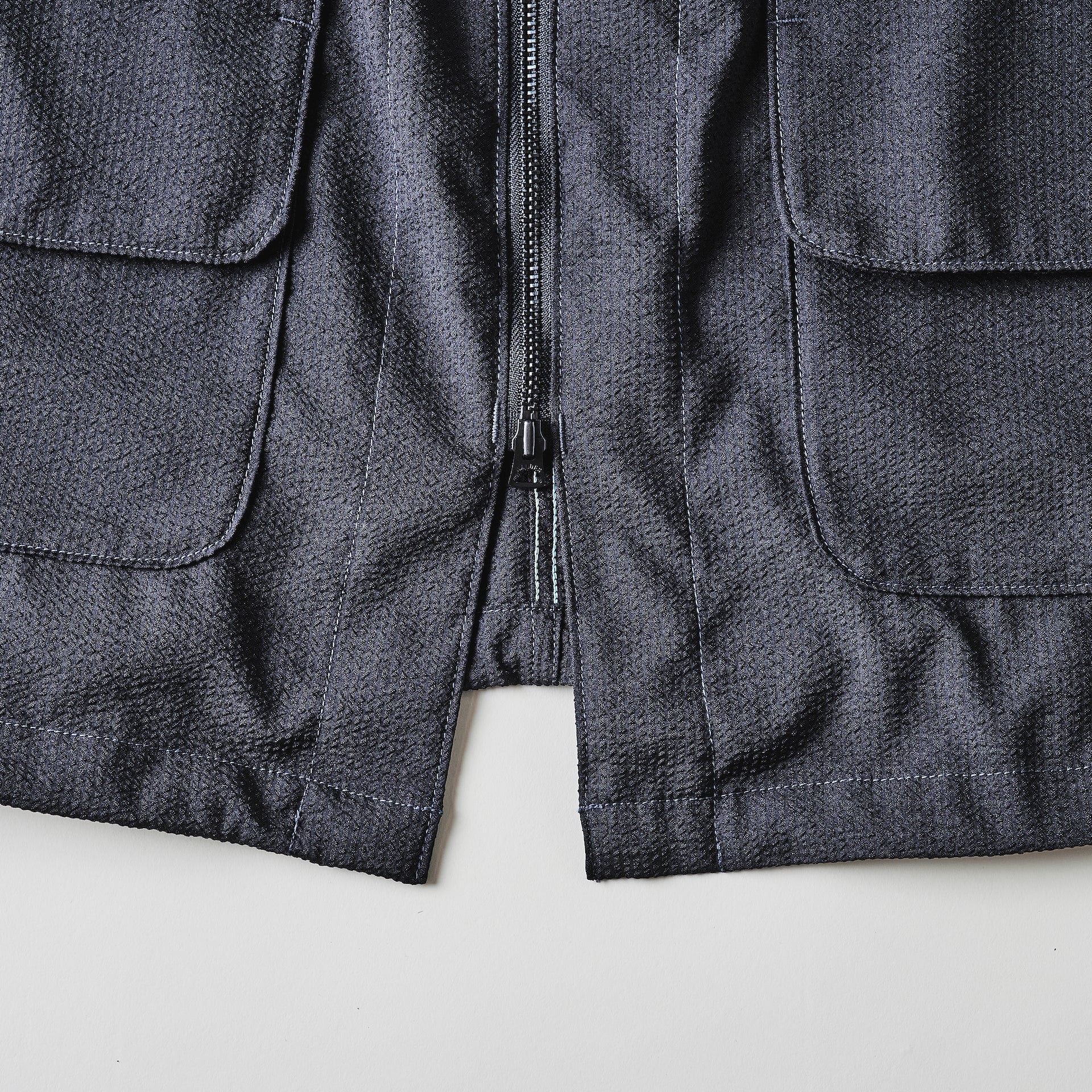 #3115-PSB DEE V : poly seersucker black