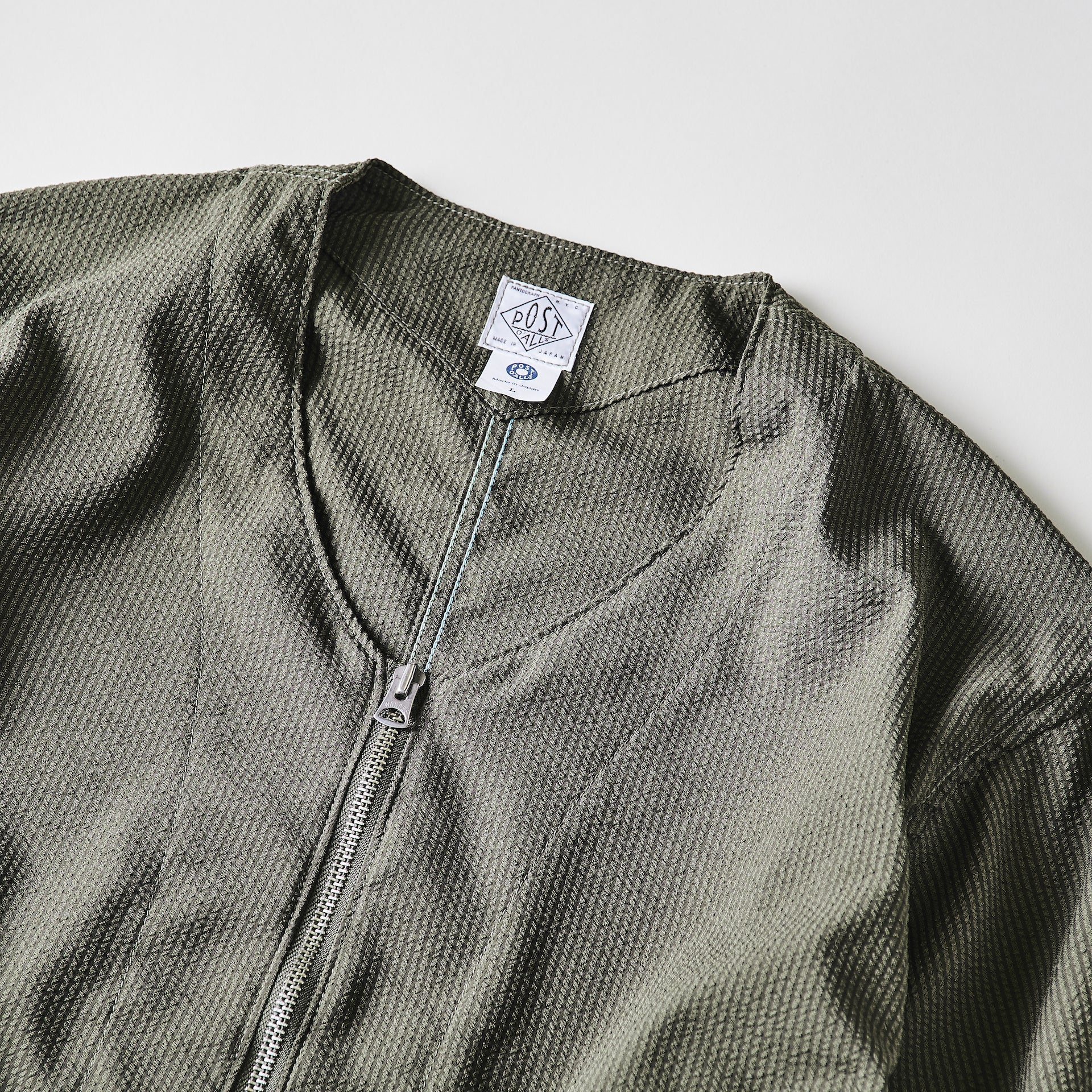 #3115-PSO DEE V : poly seersucker olive