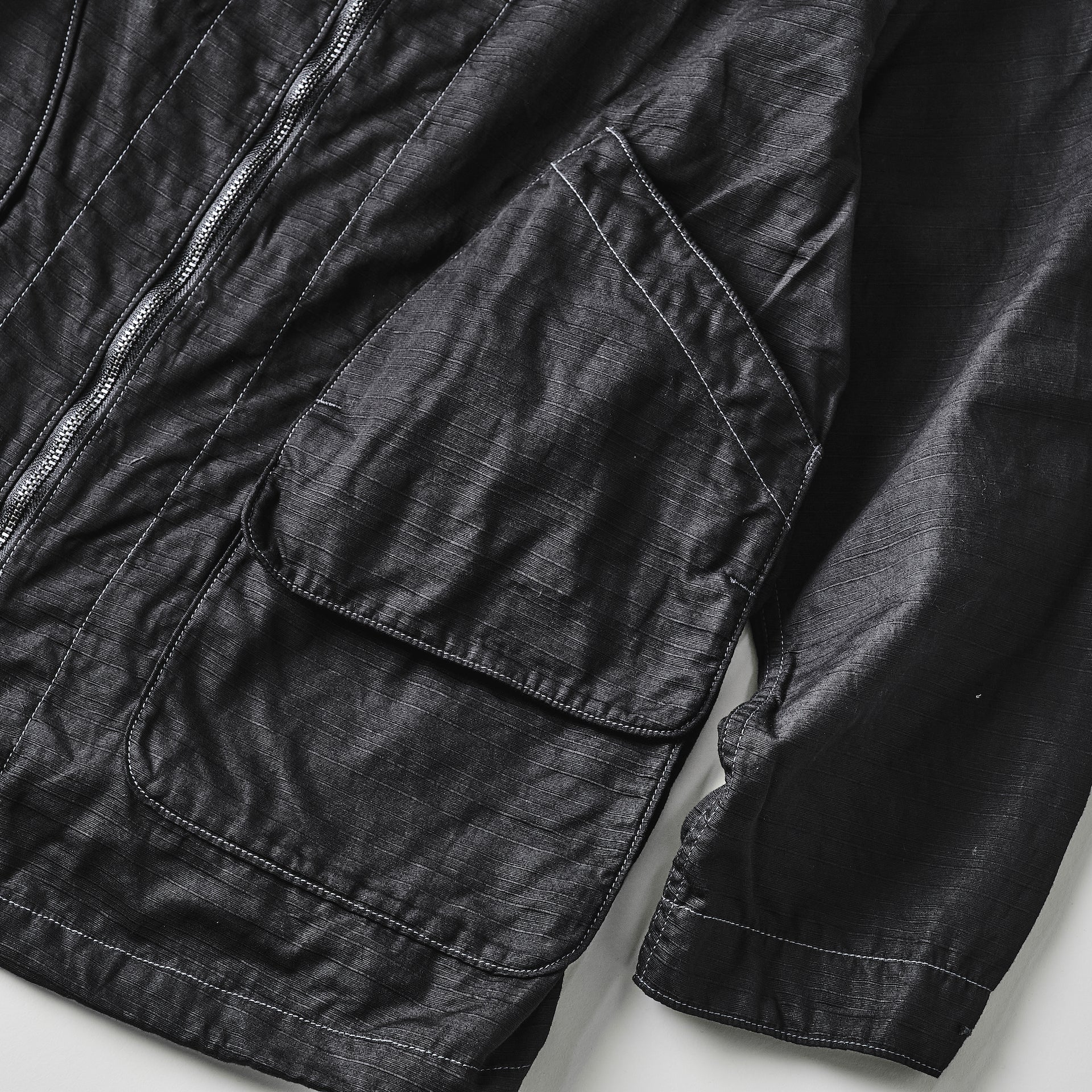 #3115-RBL DEE V : ribby twill black