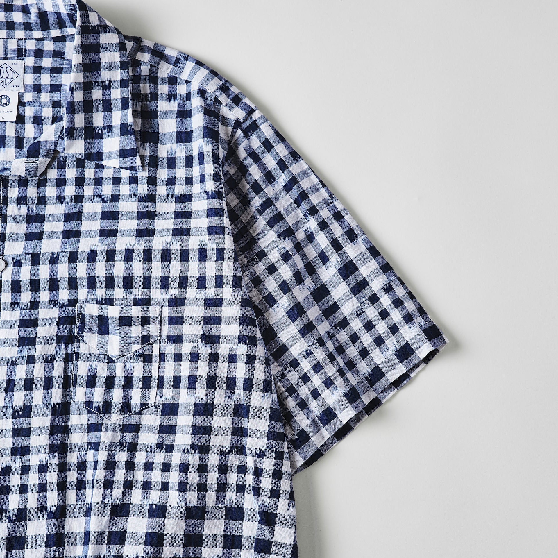 #3211S-ICN1 NEUTRA 3 S/S : ikat check navy