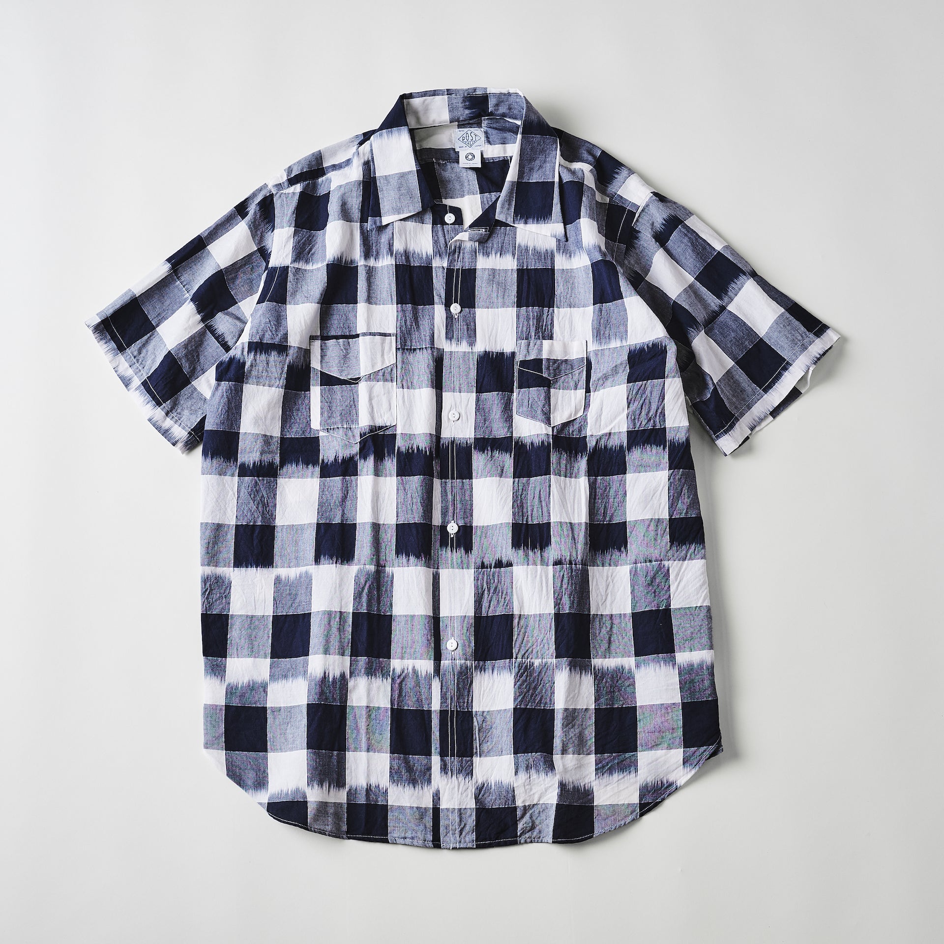 #3211S-ICN2 NEUTRA 3 S/S : ikat check navy