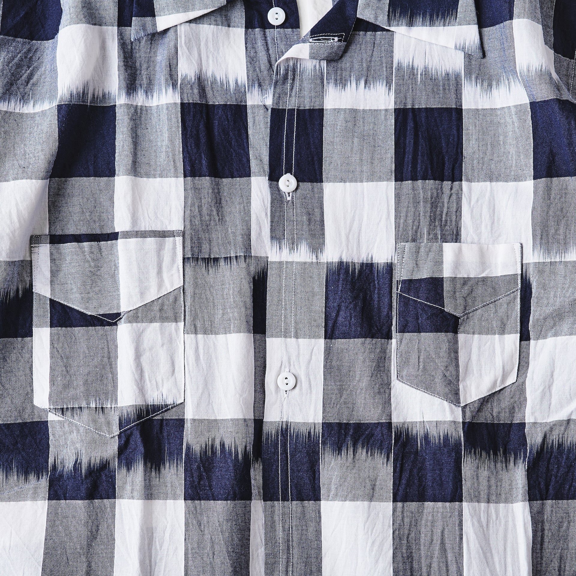 #3211S-ICN2 NEUTRA 3 S/S : ikat check navy
