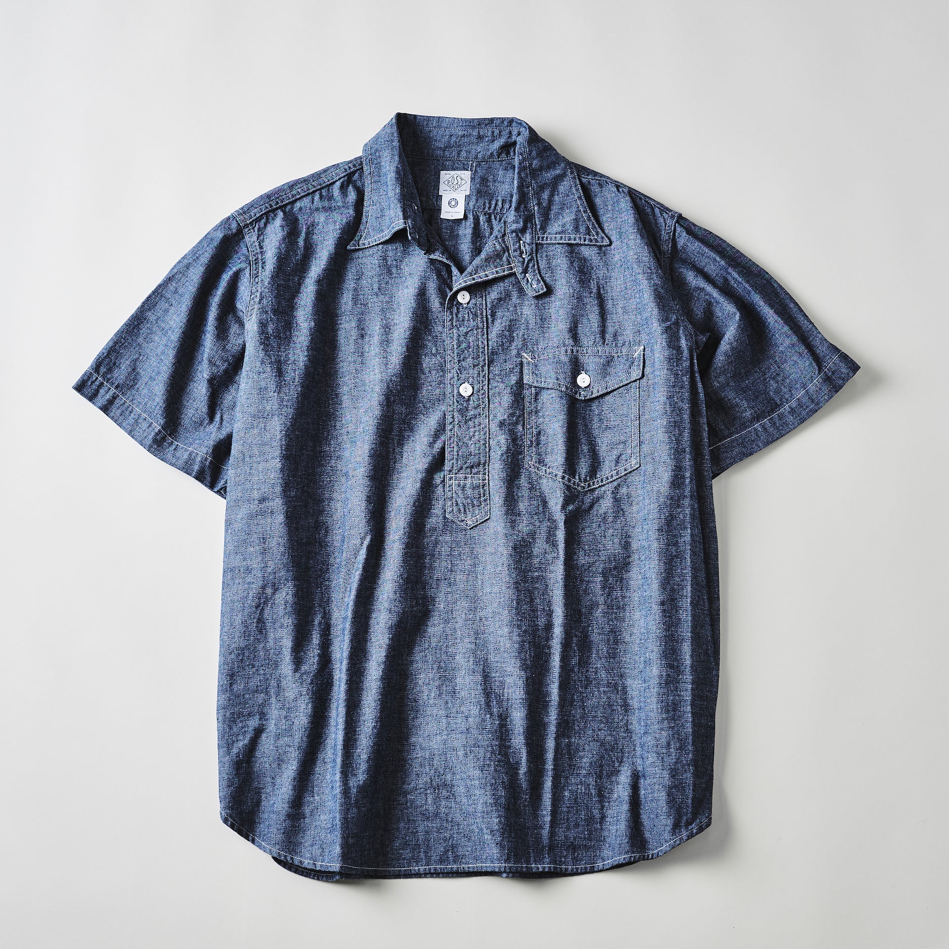 #3213S-CC NAVY CUT S/S : classic chambray indigo