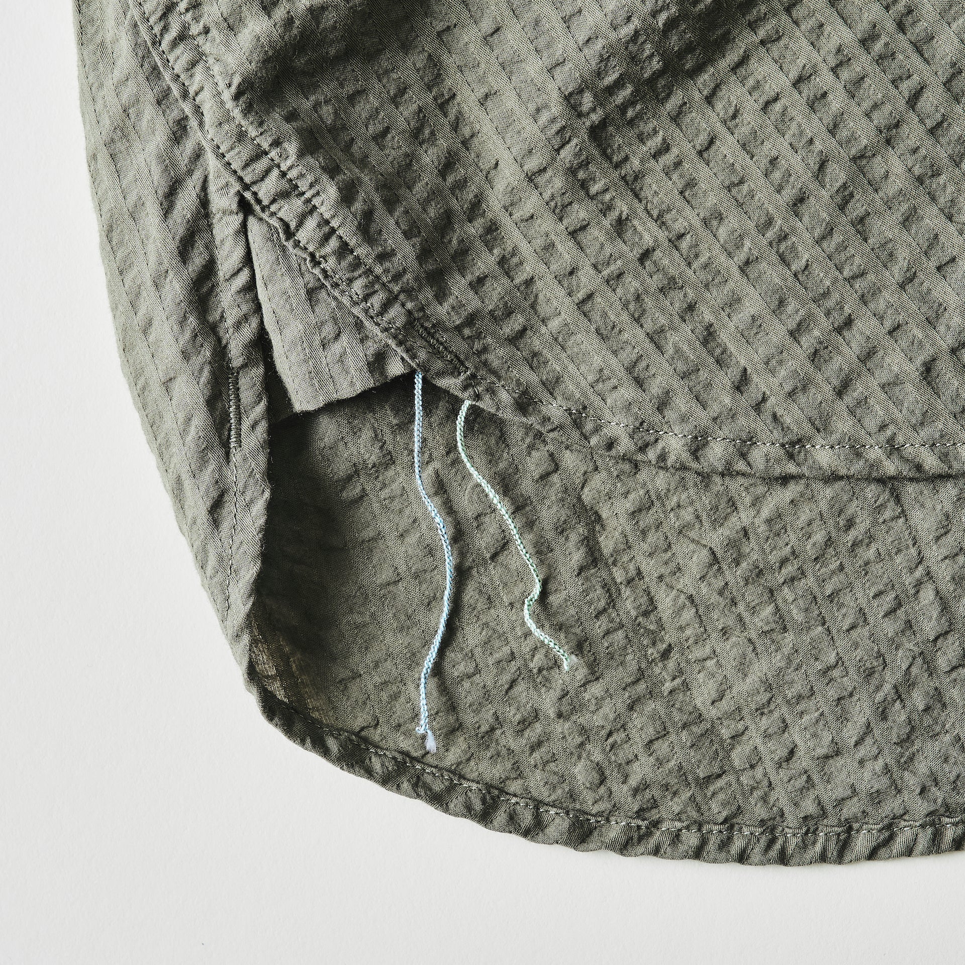 #3213S-SO NAVY CUT S/S : seersucker olive