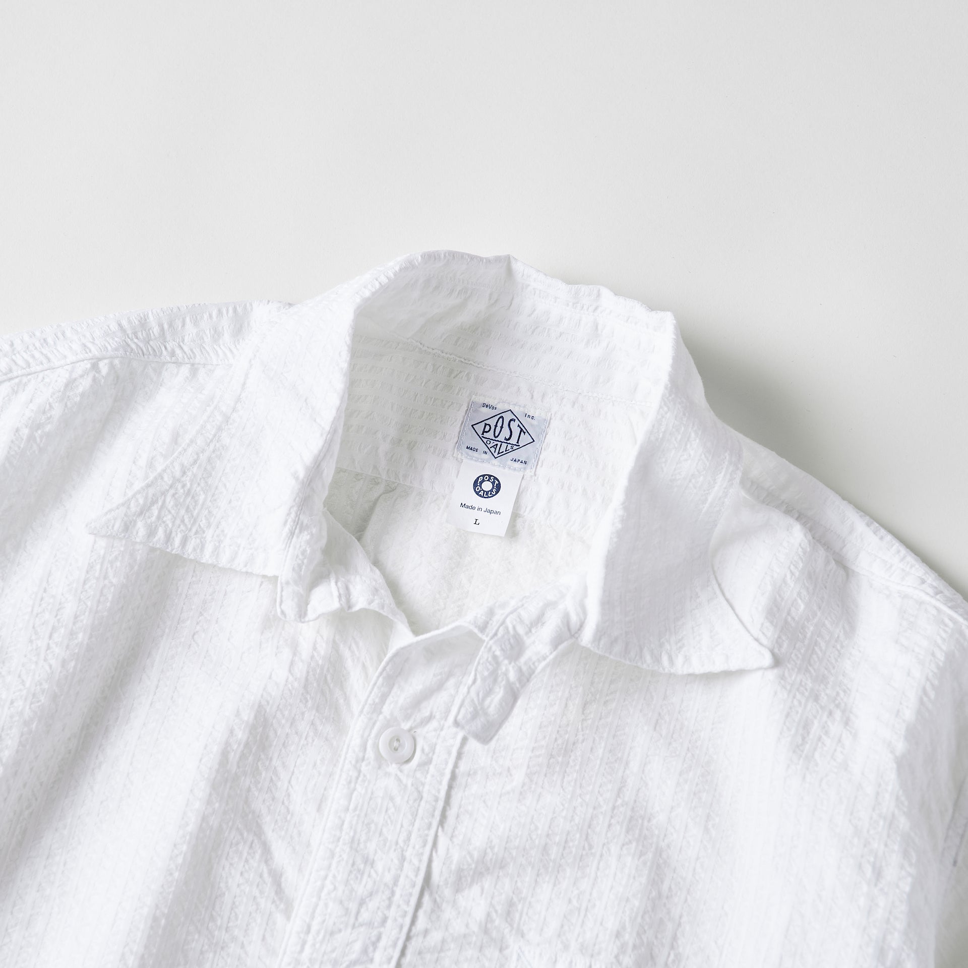#3213S-SW NAVY CUT S/S : seersucker white