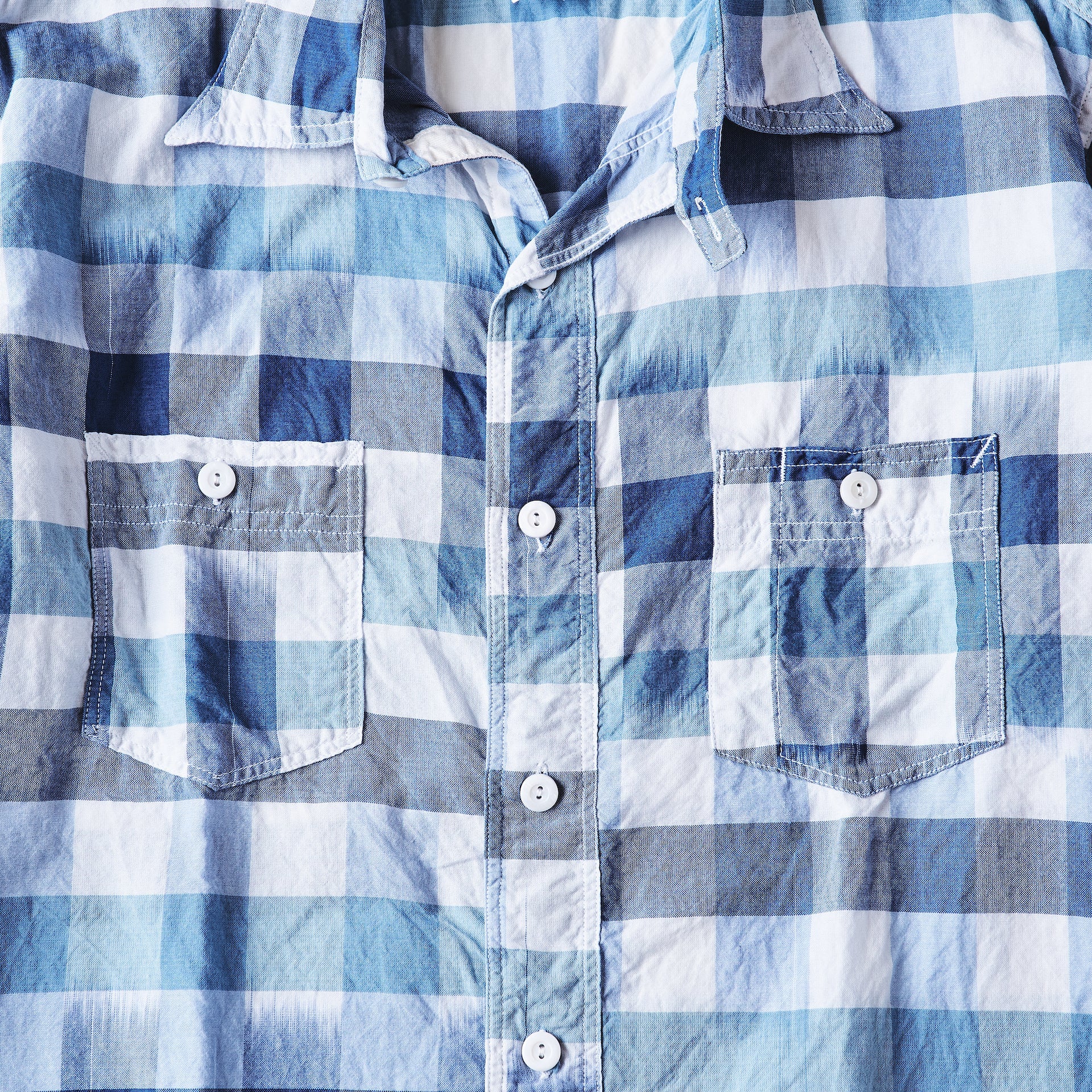 #3217-ICB St.Louis : ikat check blue