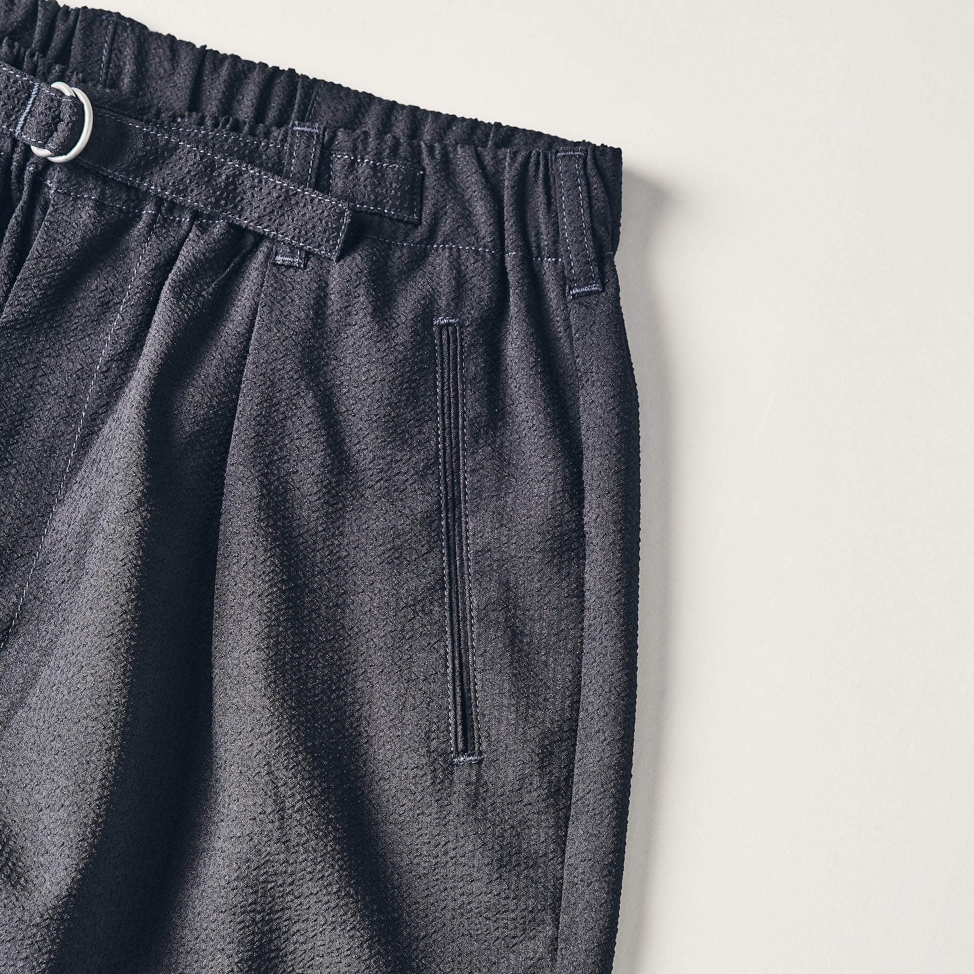 #3315S-PSB E-Z Lax 4 Shorts : poly seersucker black
