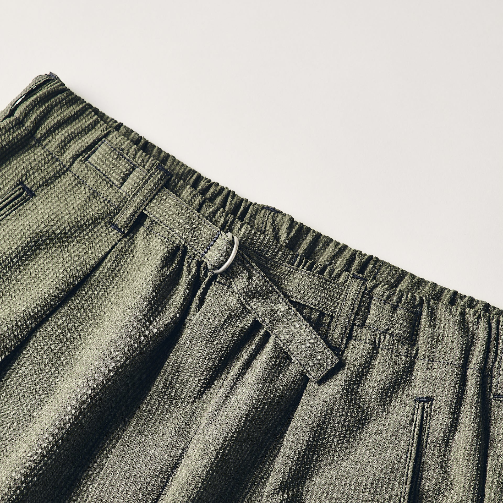 #3315S-PSO E-Z Lax 4 Shorts : poly seersucker olive
