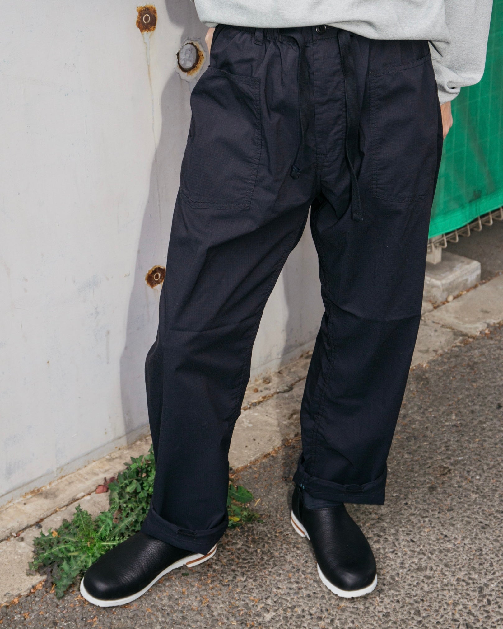 #3307 E-Z ARMY-NAVY Pants RS : poly feather ripstop black