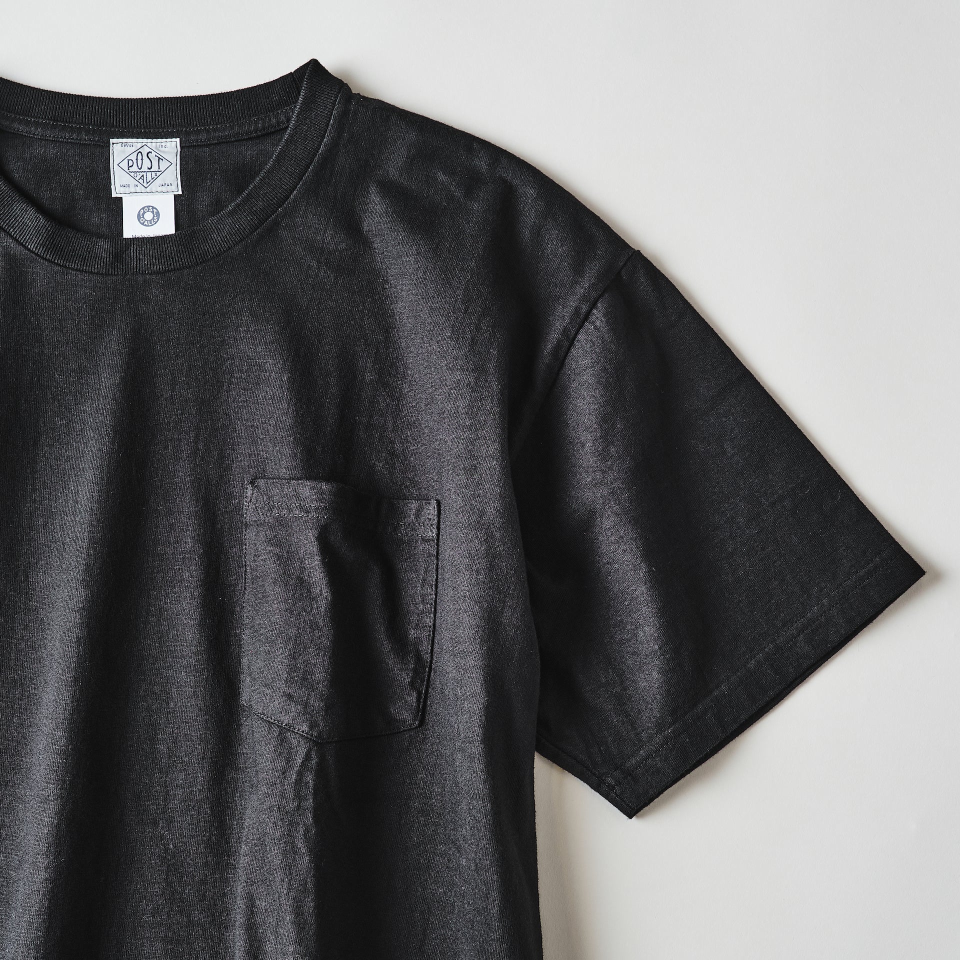 #3614-BLA Crew Pocket Tee : heavyweight jersey black