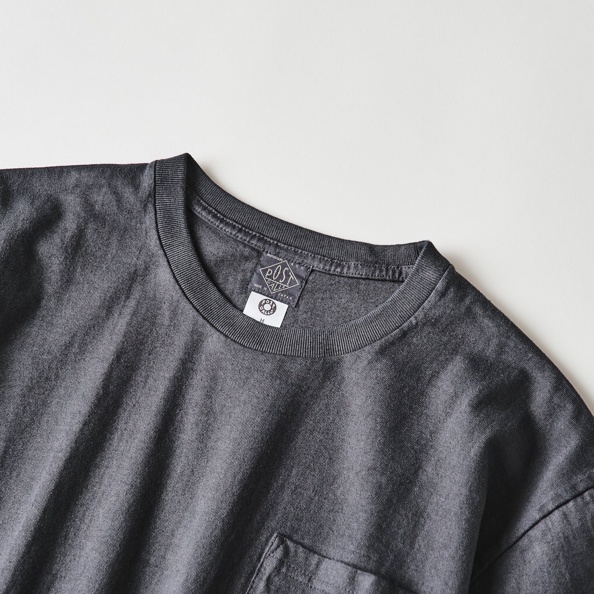 #3614-CHA Crew Pocket Tee : heavyweight jersey charcoal