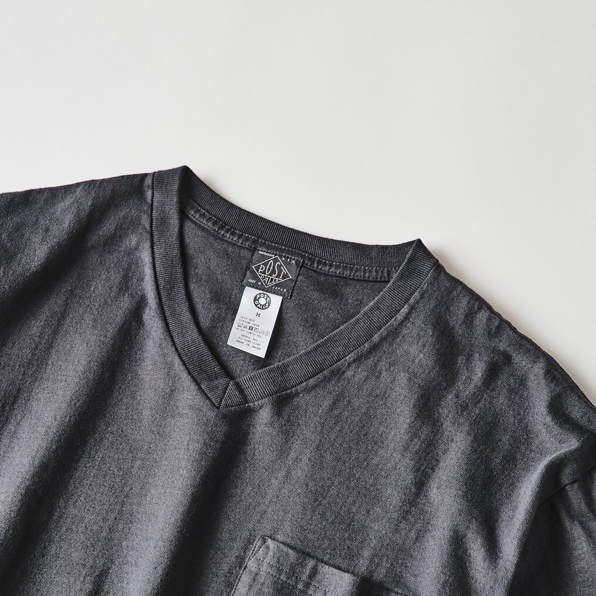 #3615-CHA V Pocket Tee : heavyweight jersey charcoal