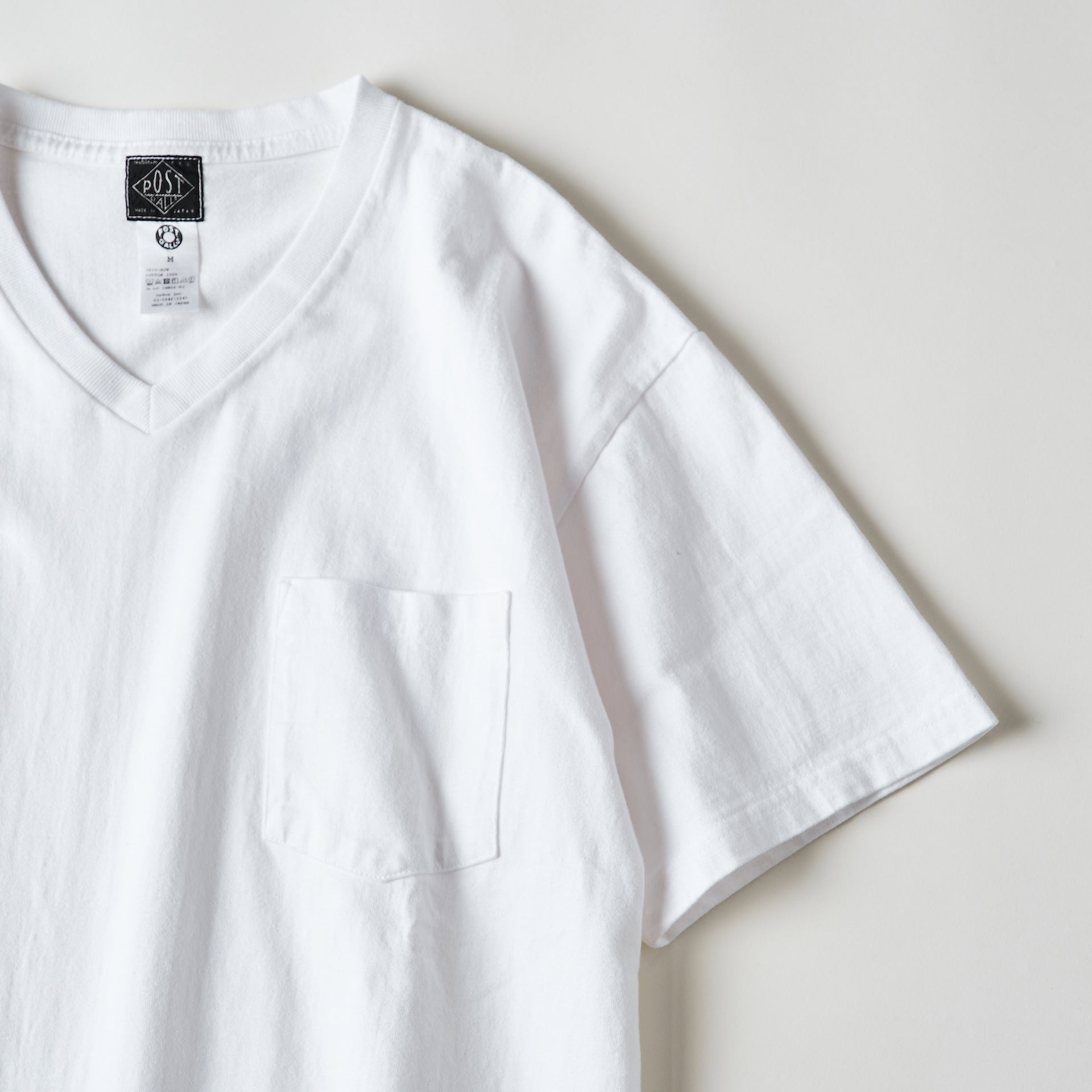 #3615-WHT V Pocket Tee : heavyweight jersey white