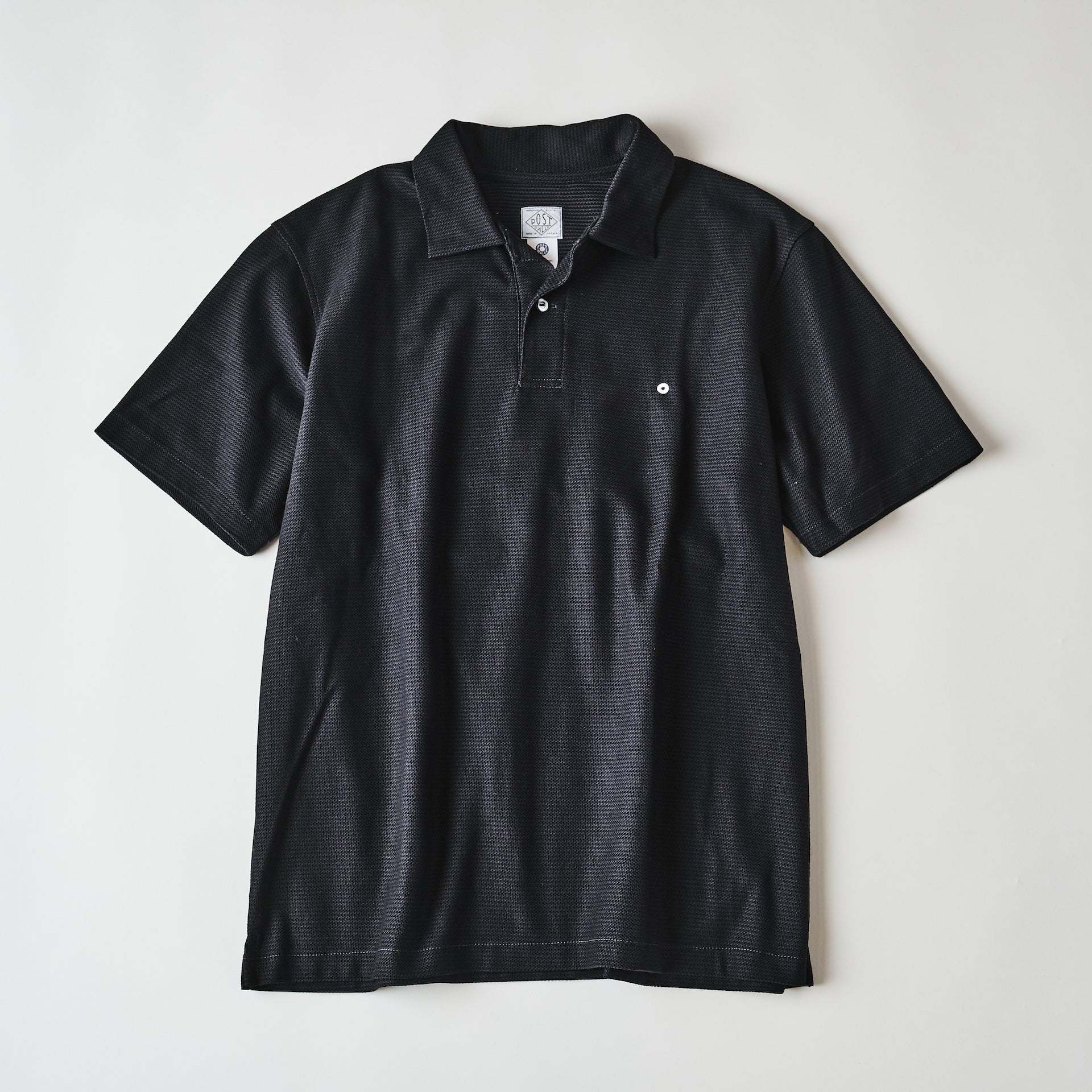 #3619-CMP POST Polo : honeycomb pique charcoal mix