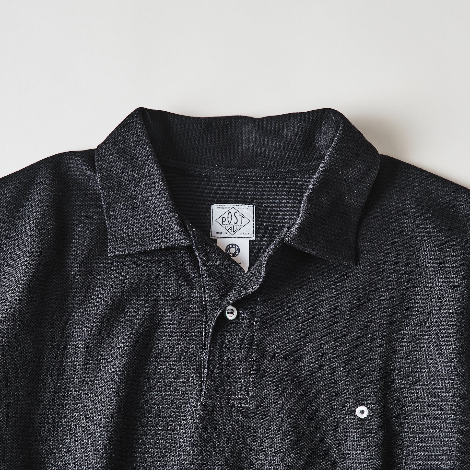 #3619-CMP POST Polo : honeycomb pique charcoal mix