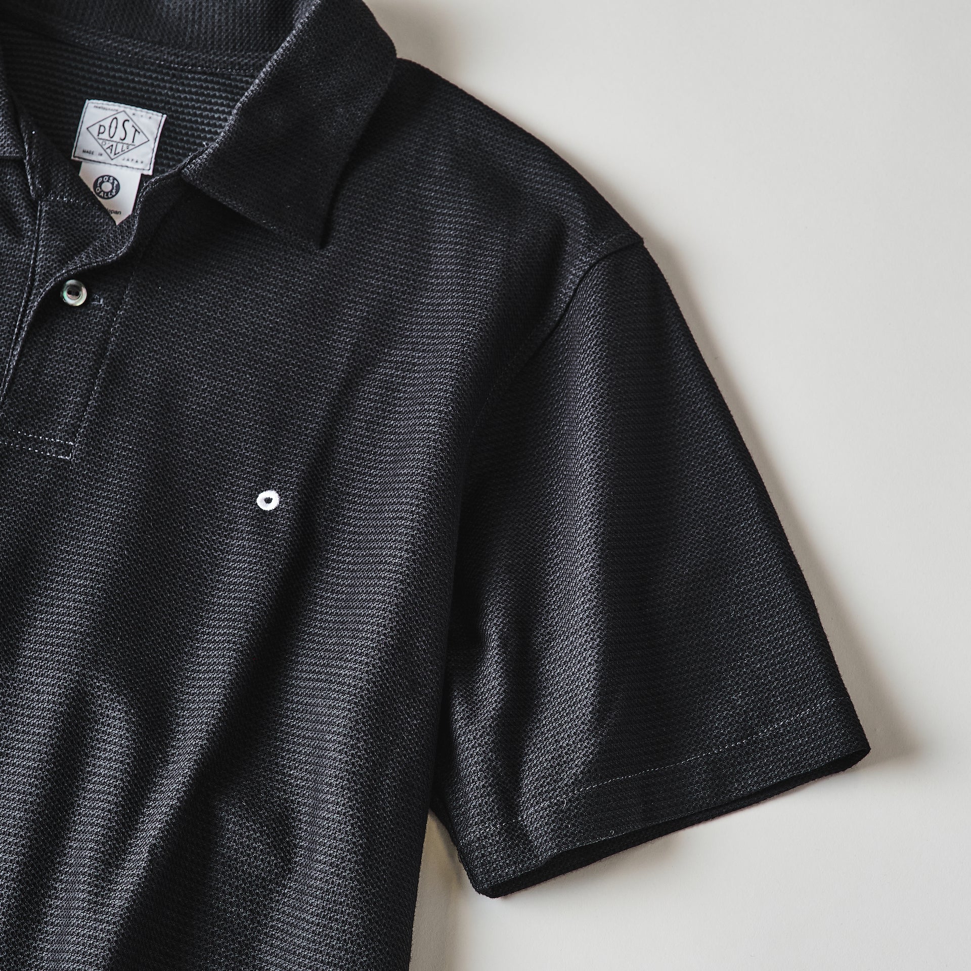 #3619-CMP POST Polo : honeycomb pique charcoal mix