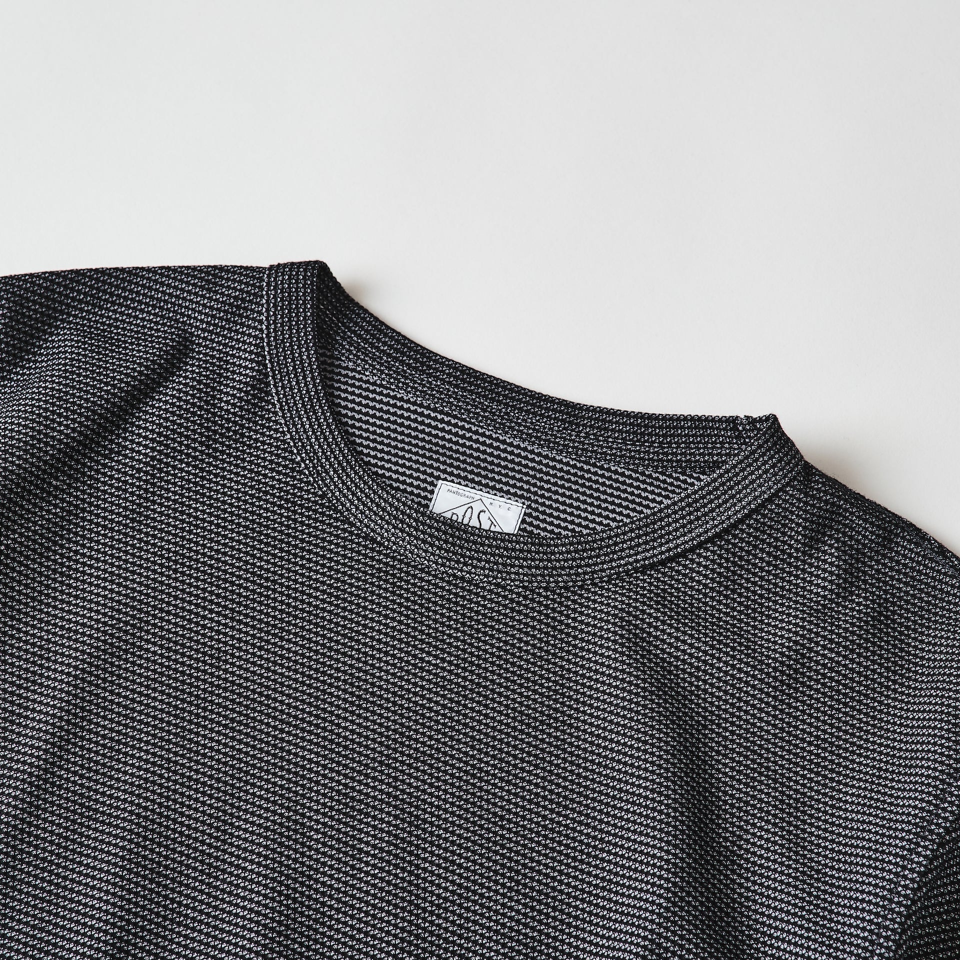 #3620-GBP POST Binder Tee 2 : honeycomb pique grey border