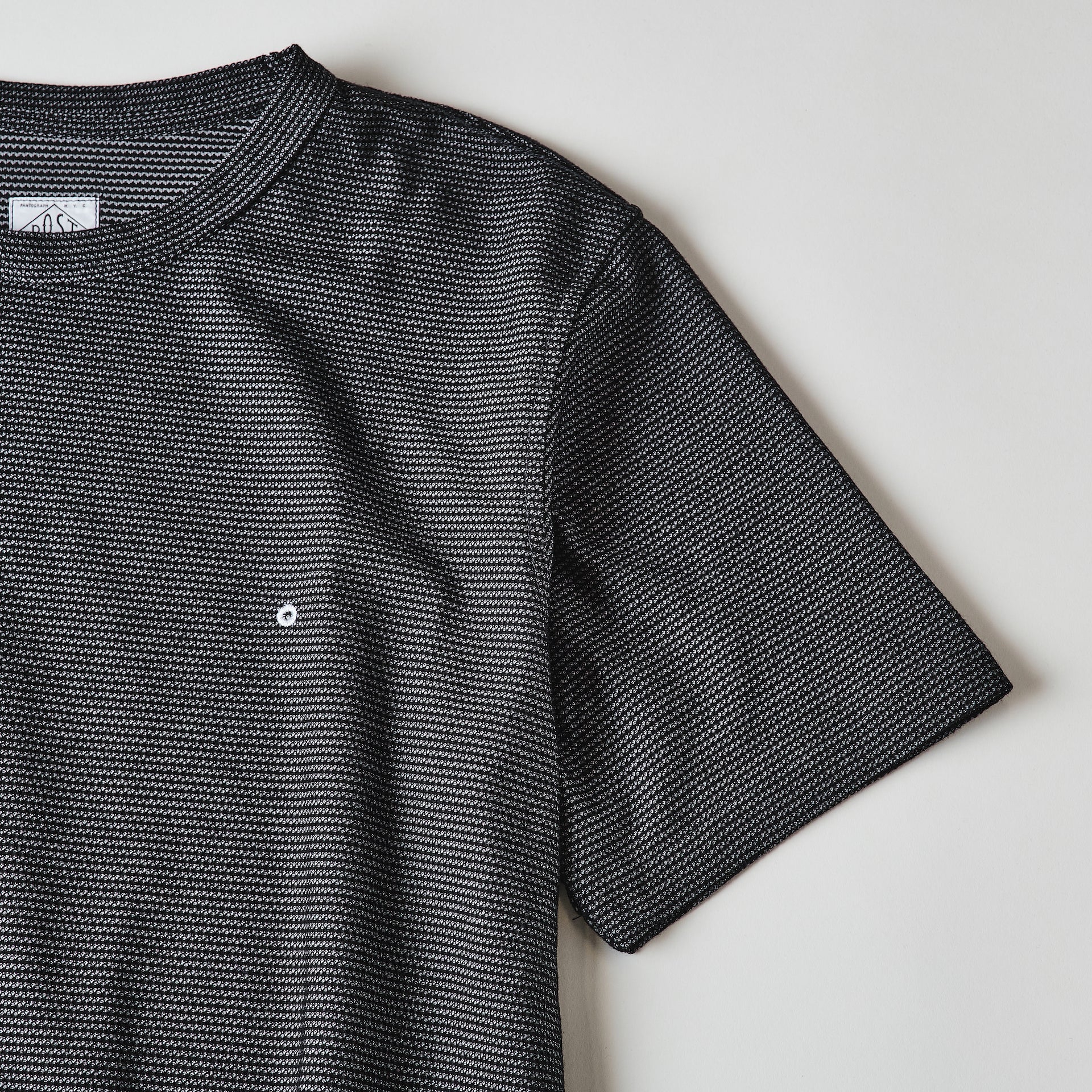 #3620-GBP POST Binder Tee 2 : honeycomb pique grey border