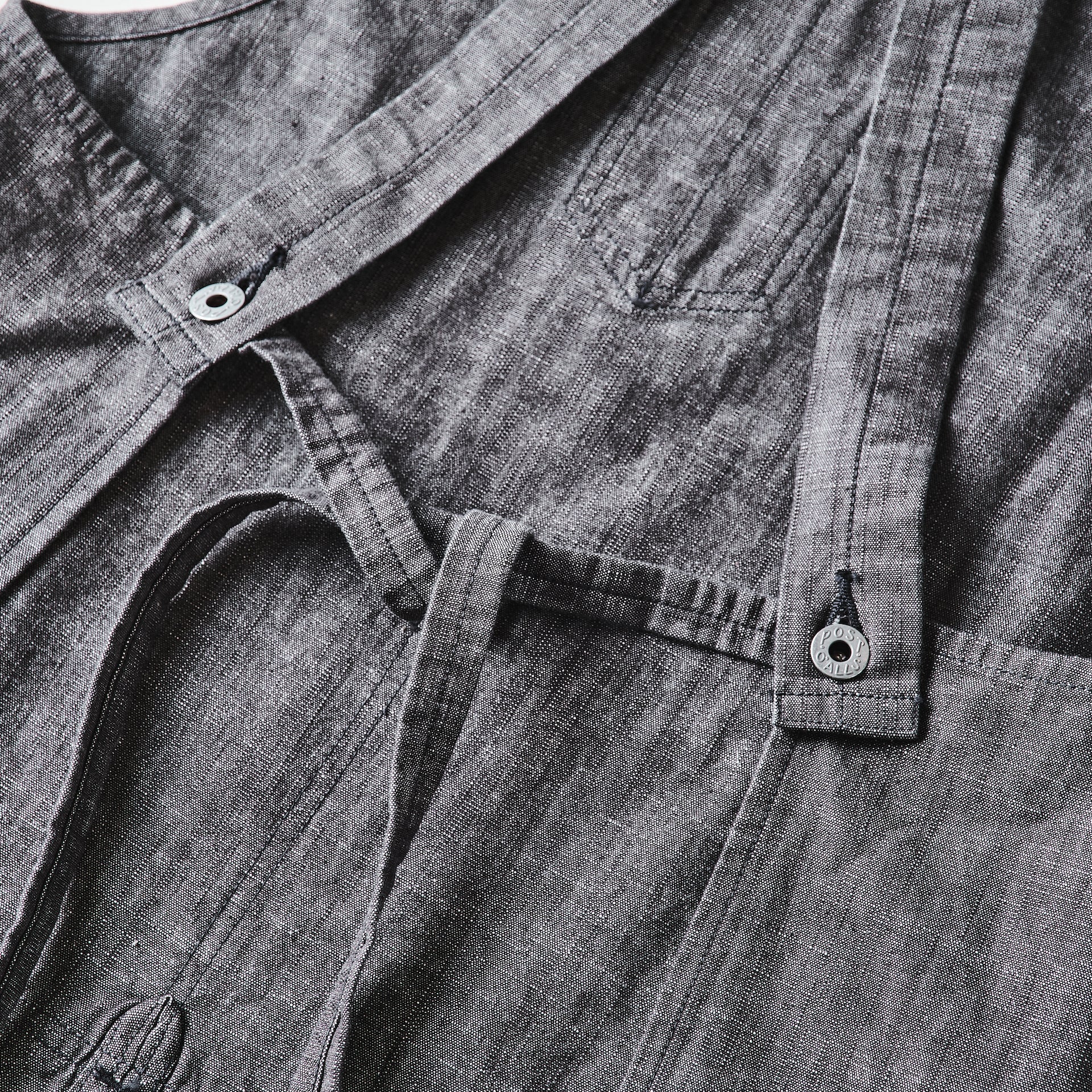 #3801R-SD POST Apron #1R : slub dungaree grey