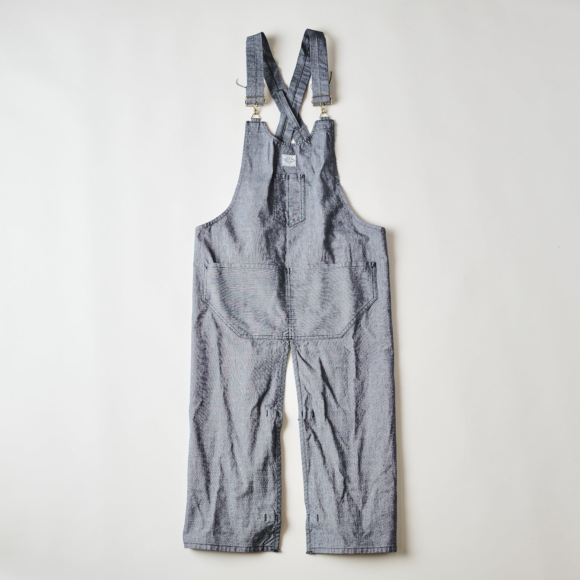 #3801R-VP POST Apron #1R : vintage pincheck indigo