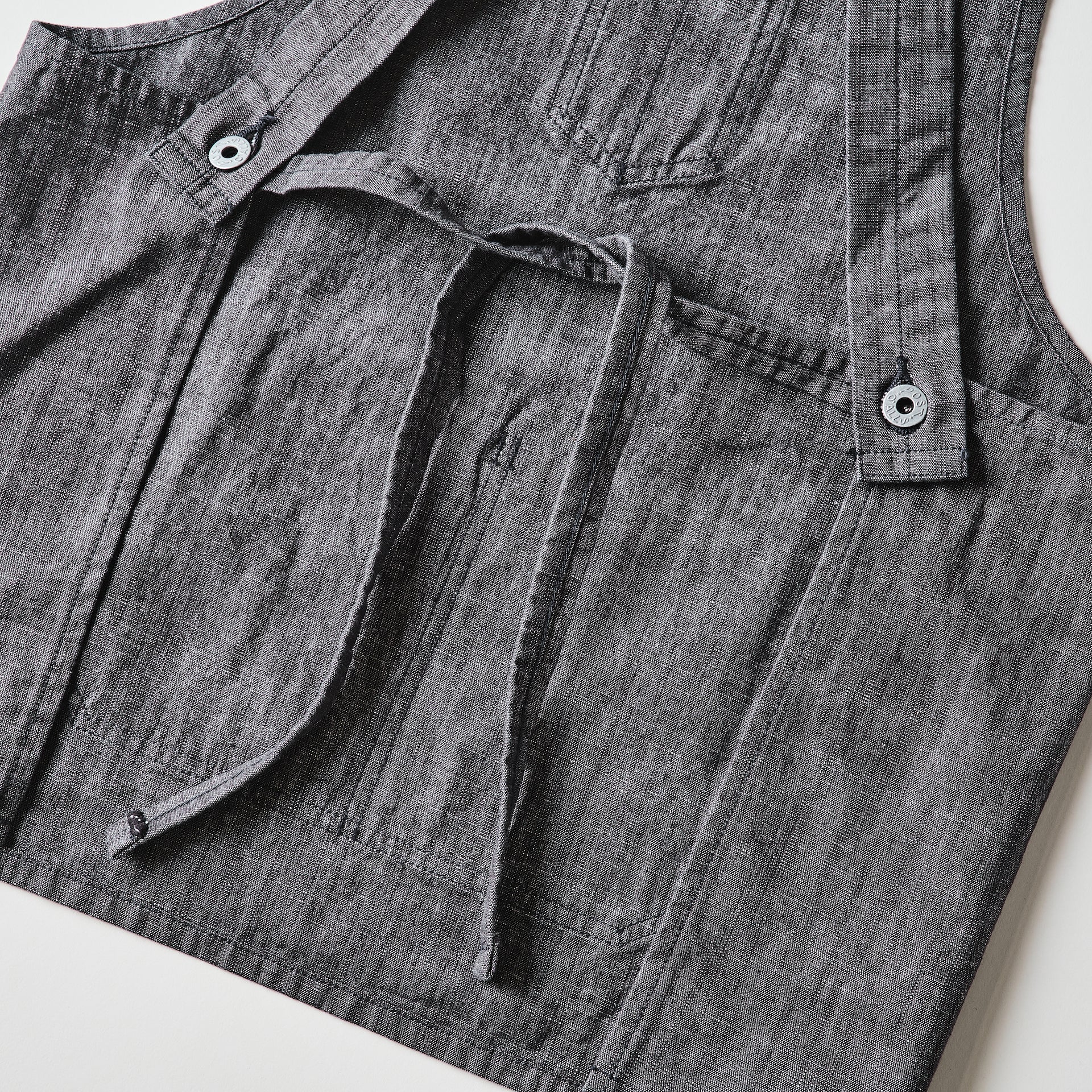 #3802R-SD POST Apron #2R : slub dungaree grey