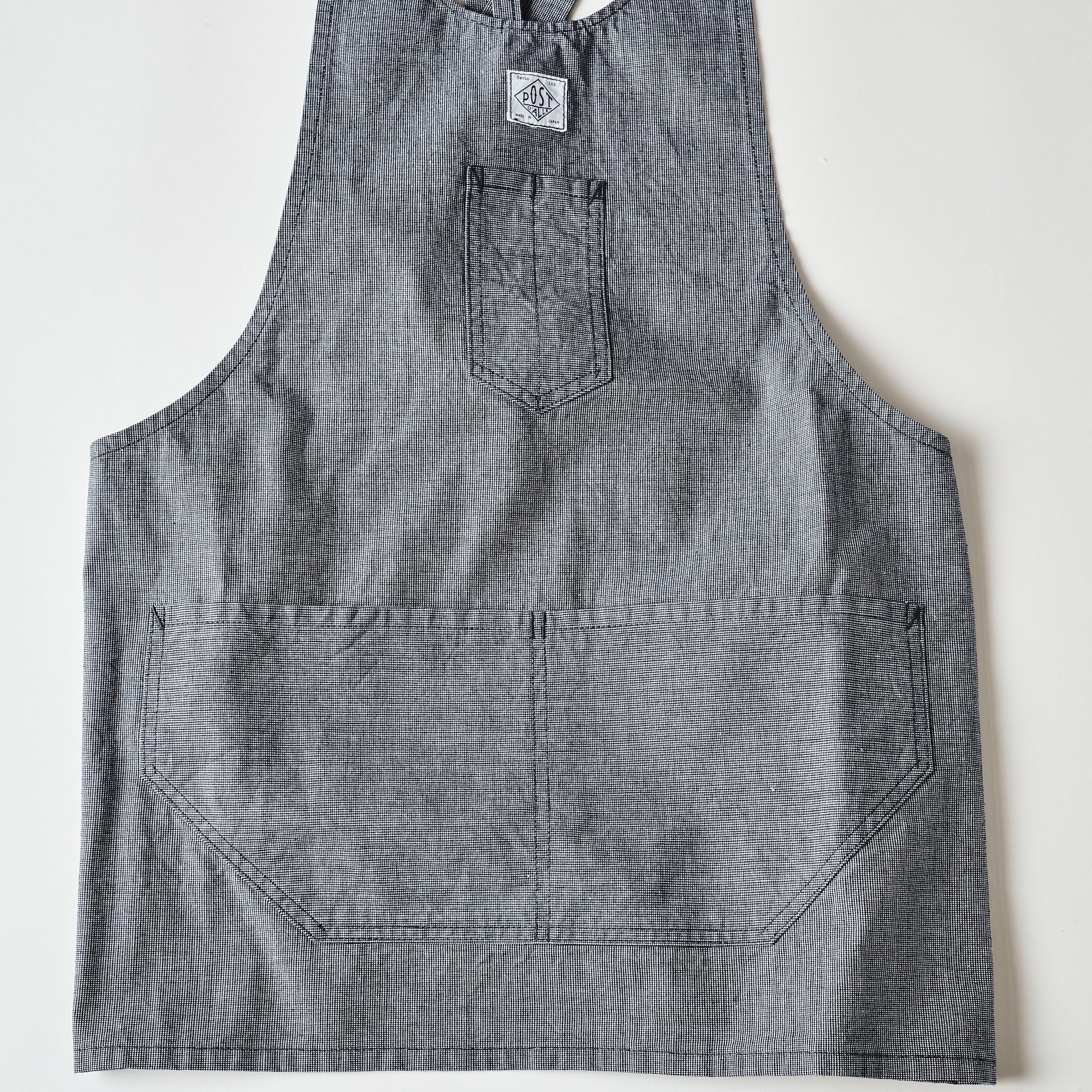 #3802R-VP POST Apron #2R : vintage pincheck indigo