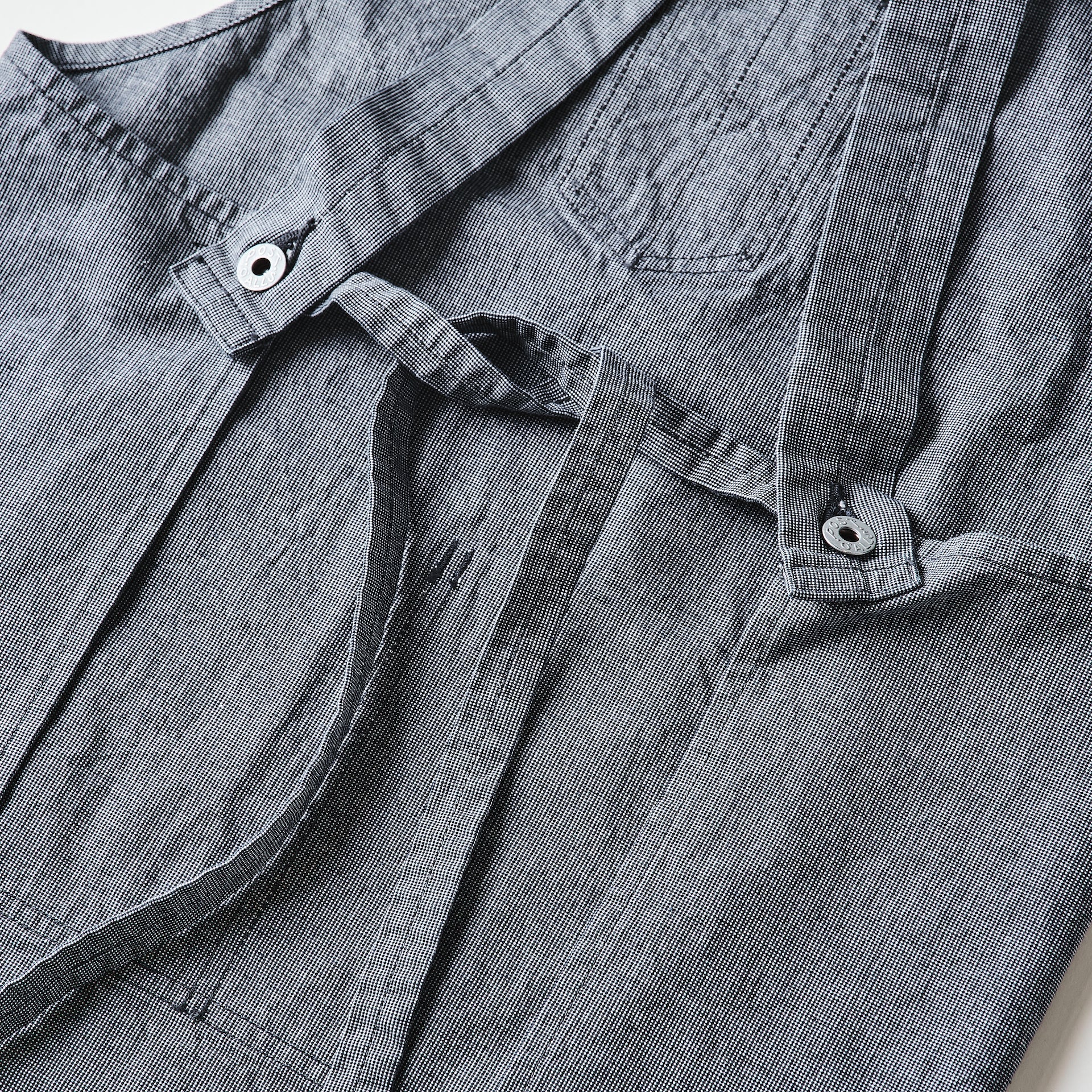#3802R-VP POST Apron #2R : vintage pincheck indigo