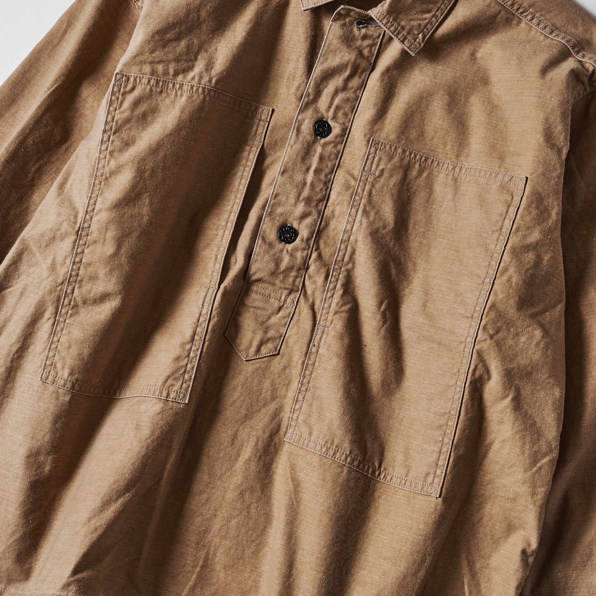 #1204-VMK Army Shirt : vintage sateen dark khaki (23FW)