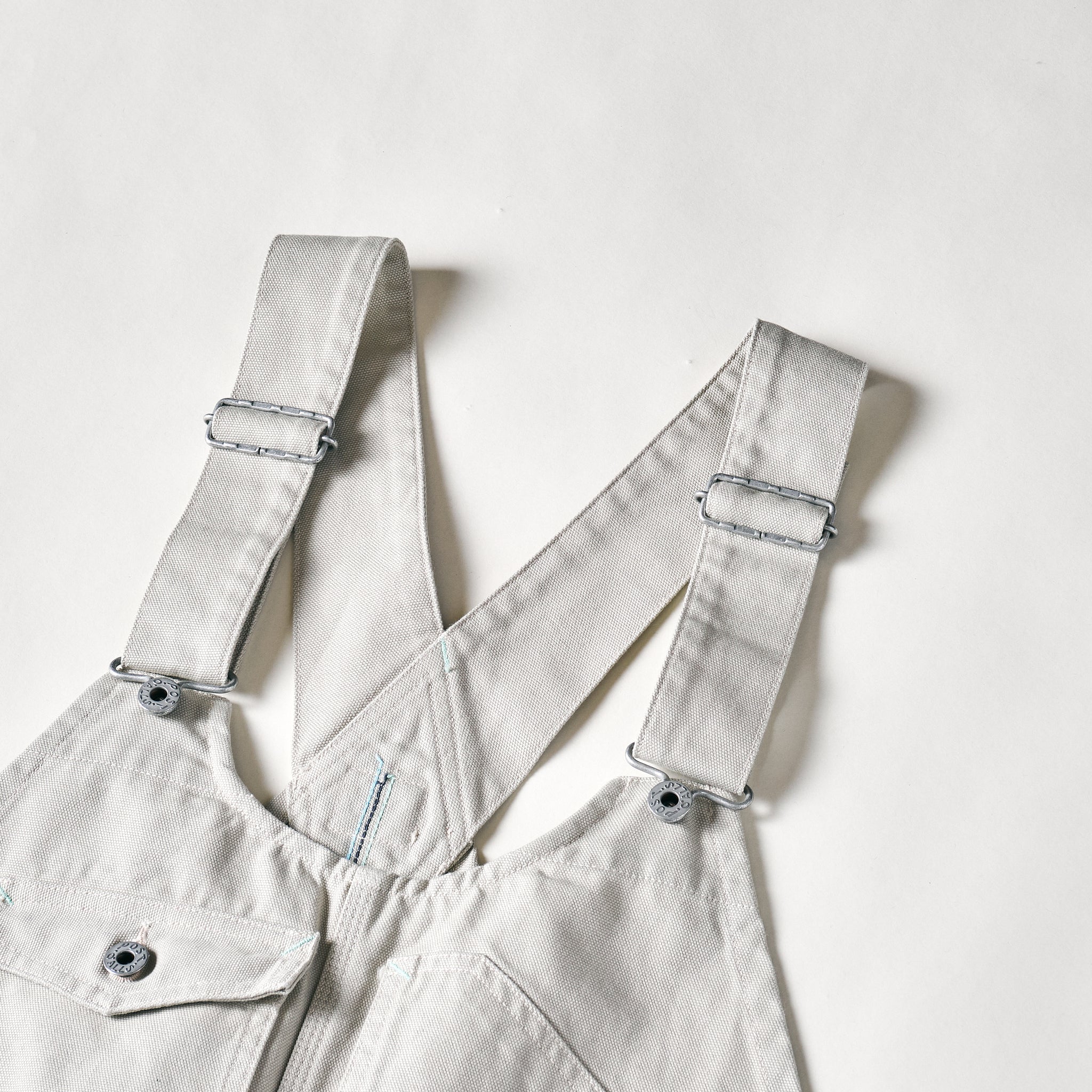 #1402-COS No.2 Overalls : cotton canvas stone