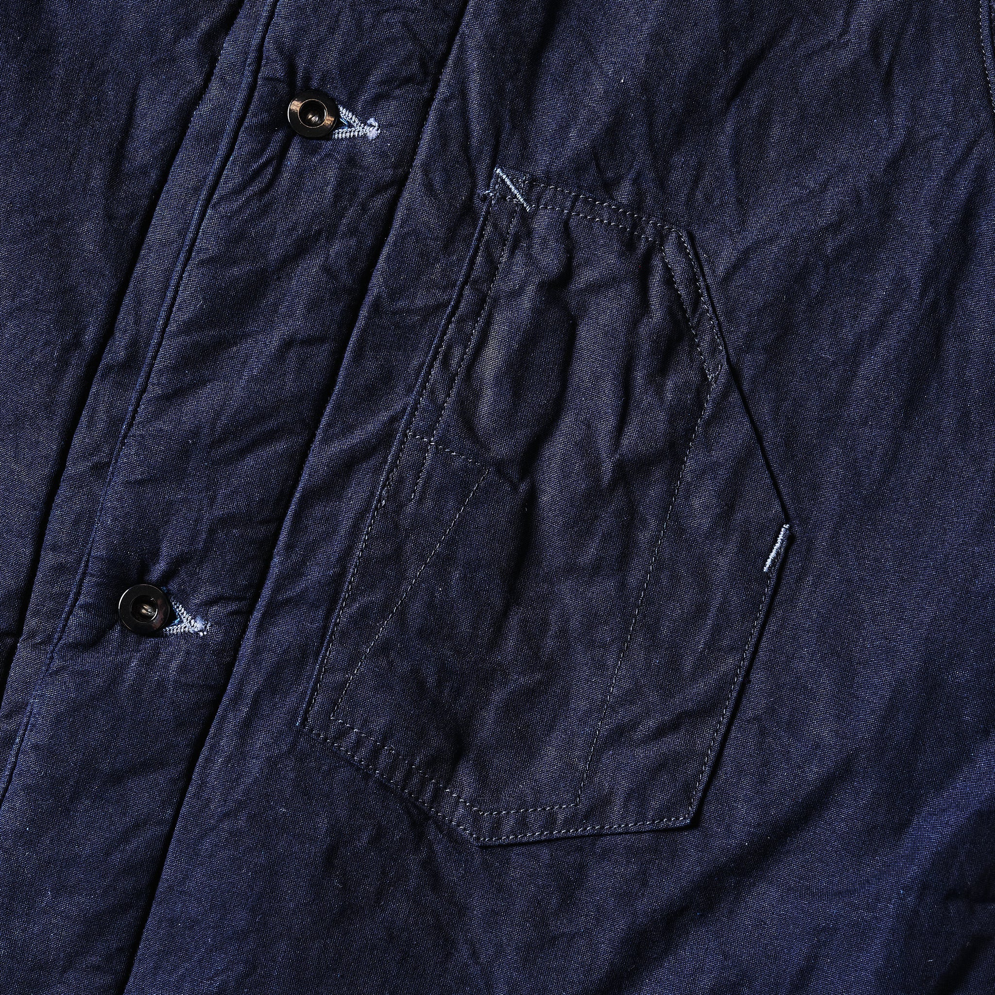 #1501-IS 1 Pocket Vest (Fleece Lined) : indigo sheeting x Polar Tech Sherpa