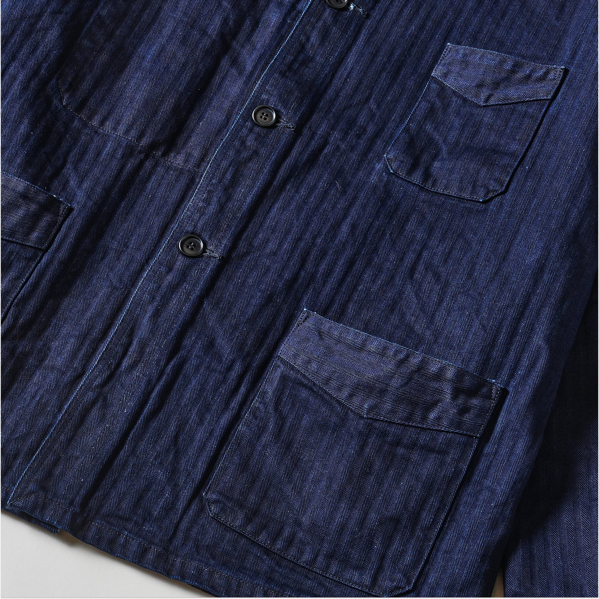 #3119-HBI POS-Travail : herringbone denim double indigo