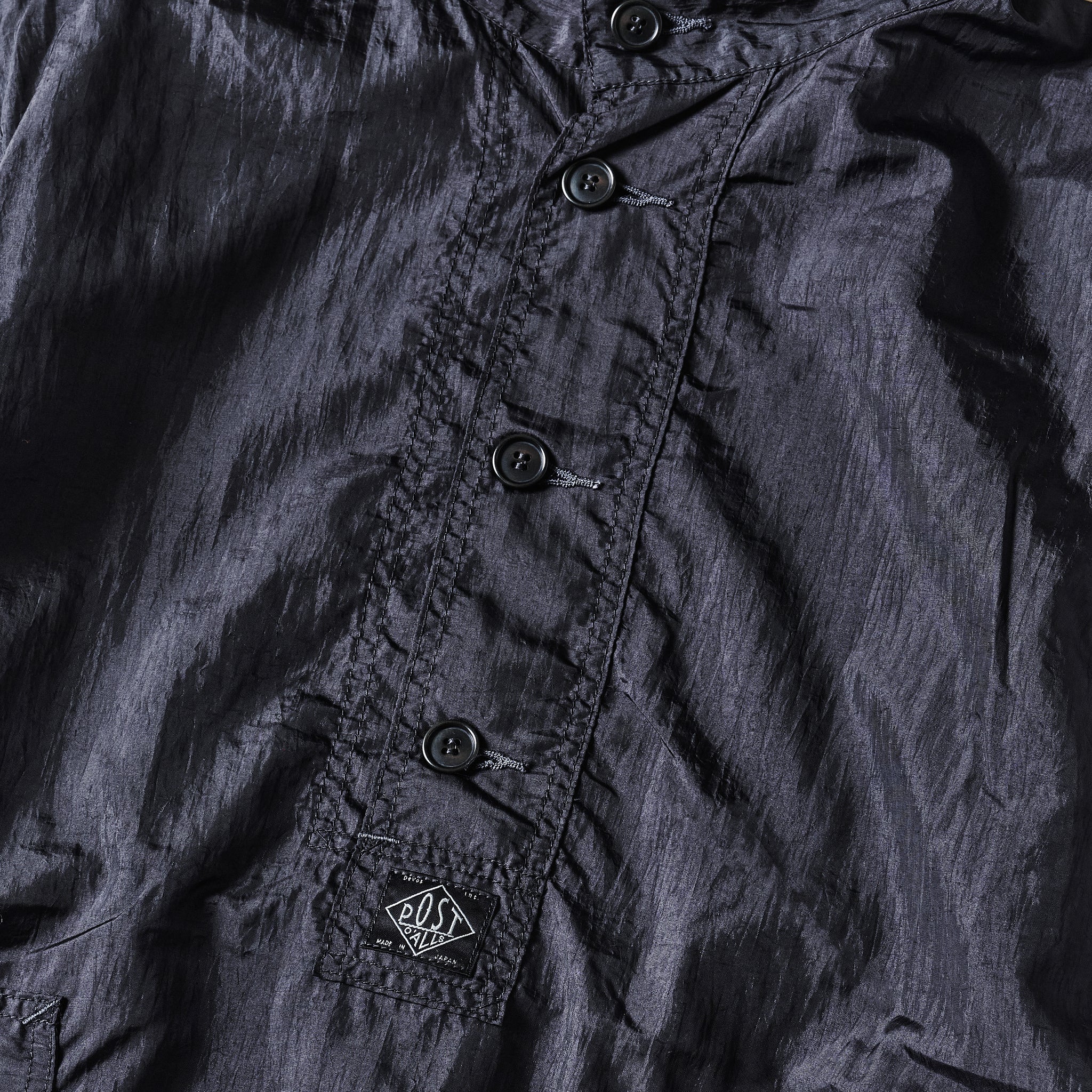 #1105-CTB NAVY Parka : crinkle nylon taffeta black