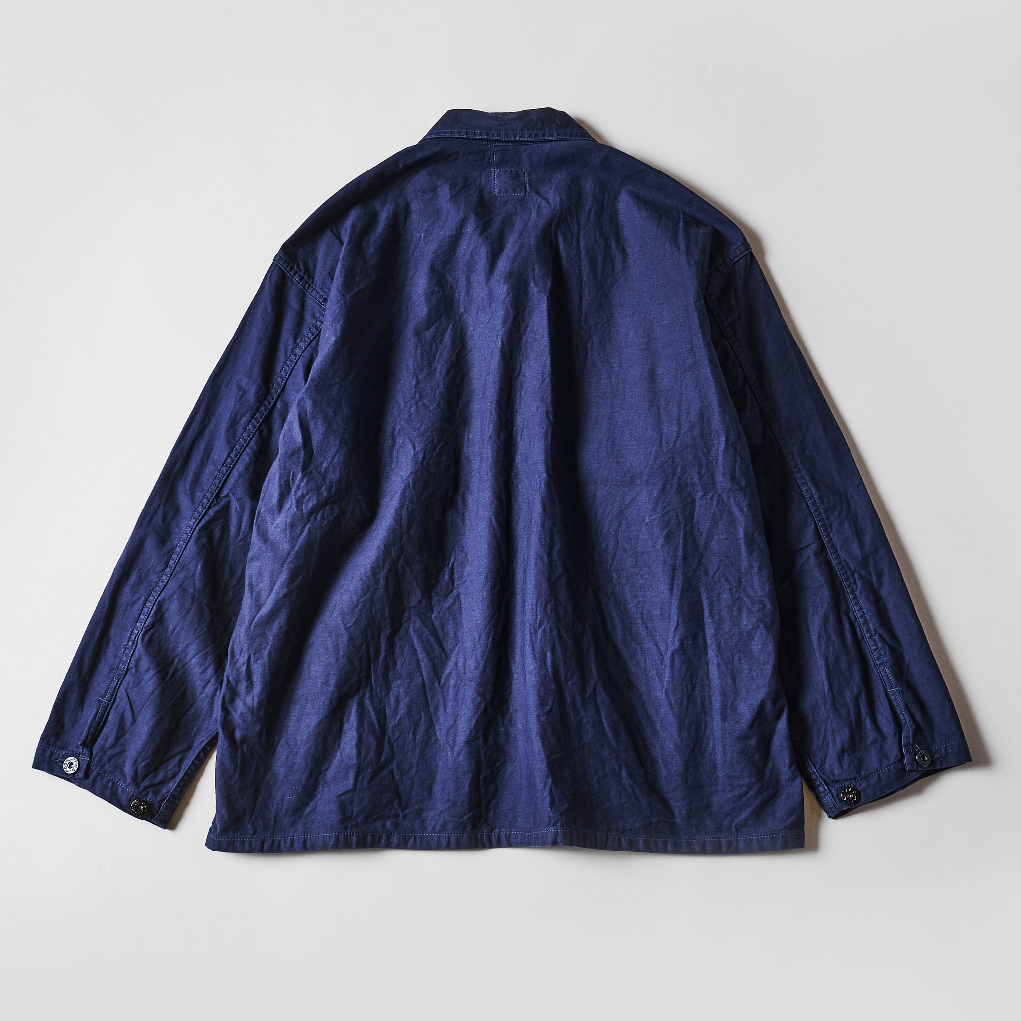 #1204-VMN Army Shirt : vintage sateen navy (23FW)