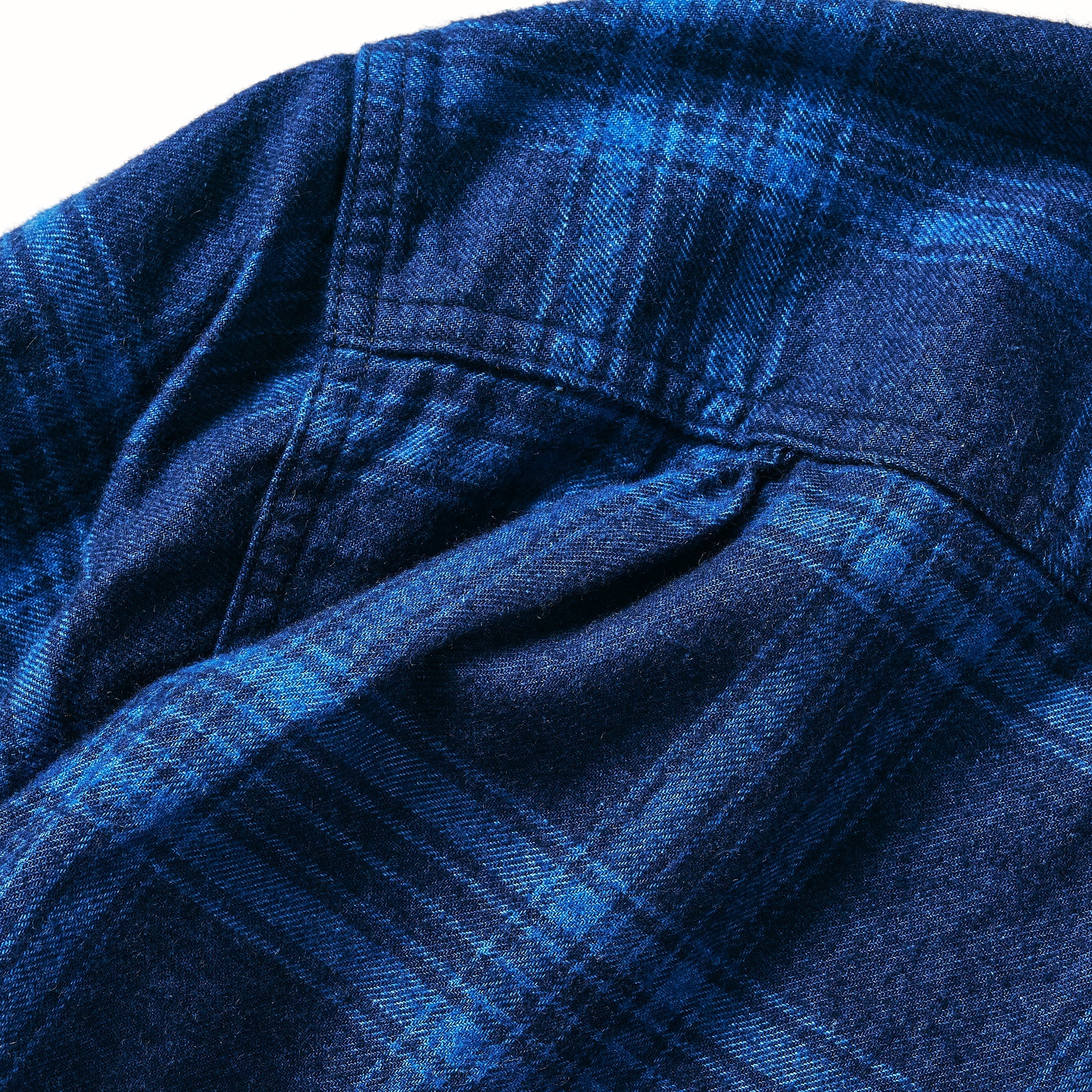#1208-CF2 New Shirt : cotton flannel check indigo check 2