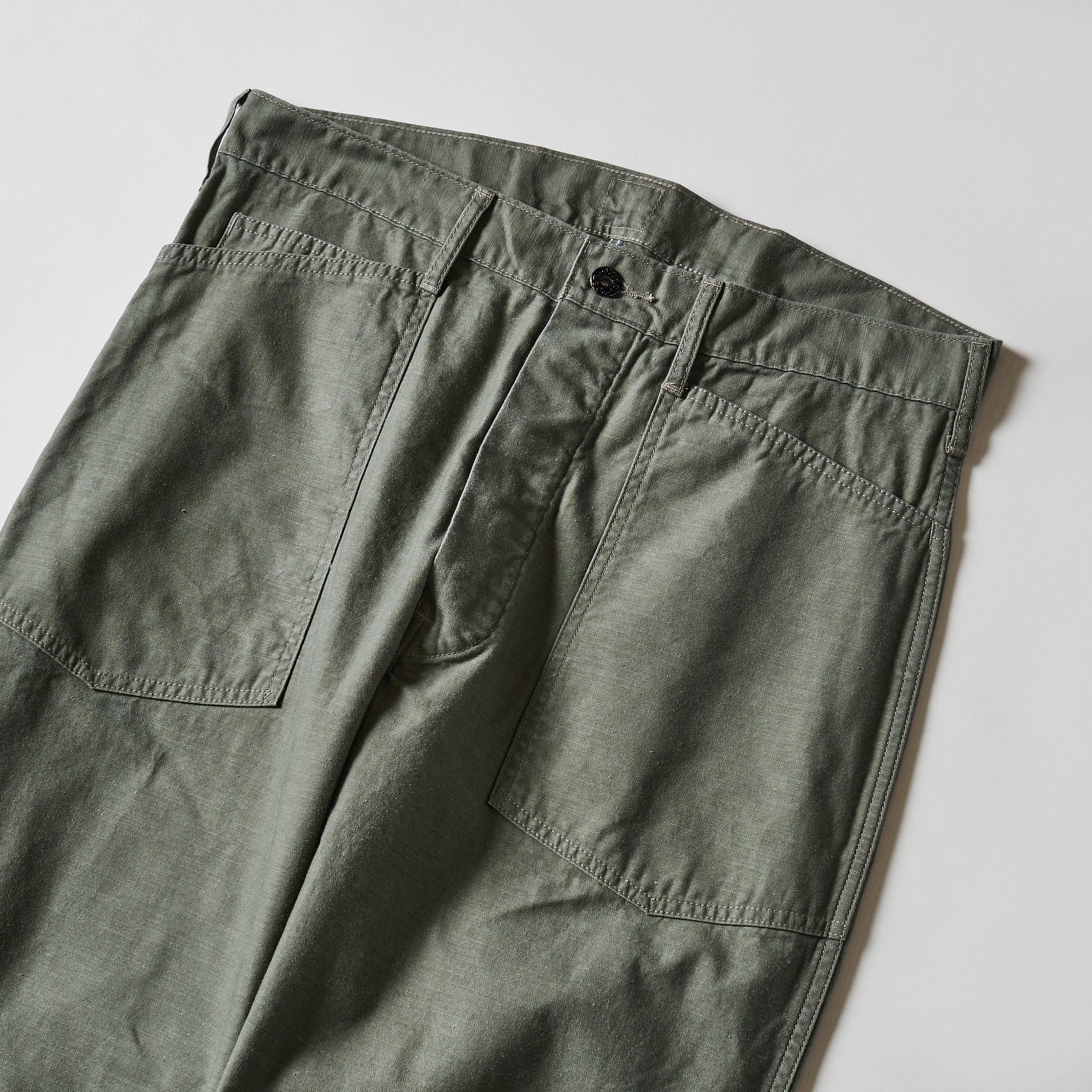 #1301-VMO Army Pants : vintage sateen olive