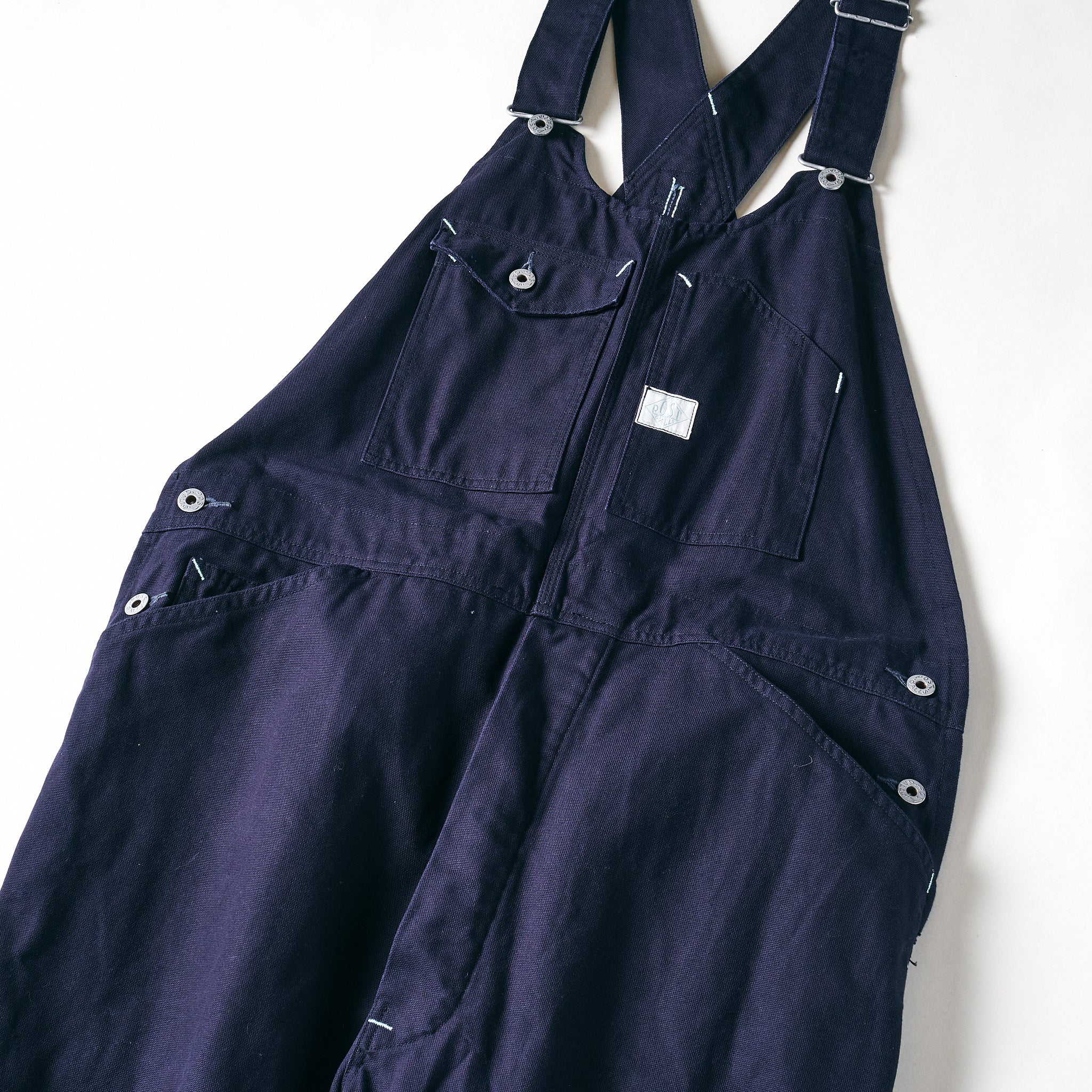 #1402-COD No.2 Overalls : cotton canvas dark navy