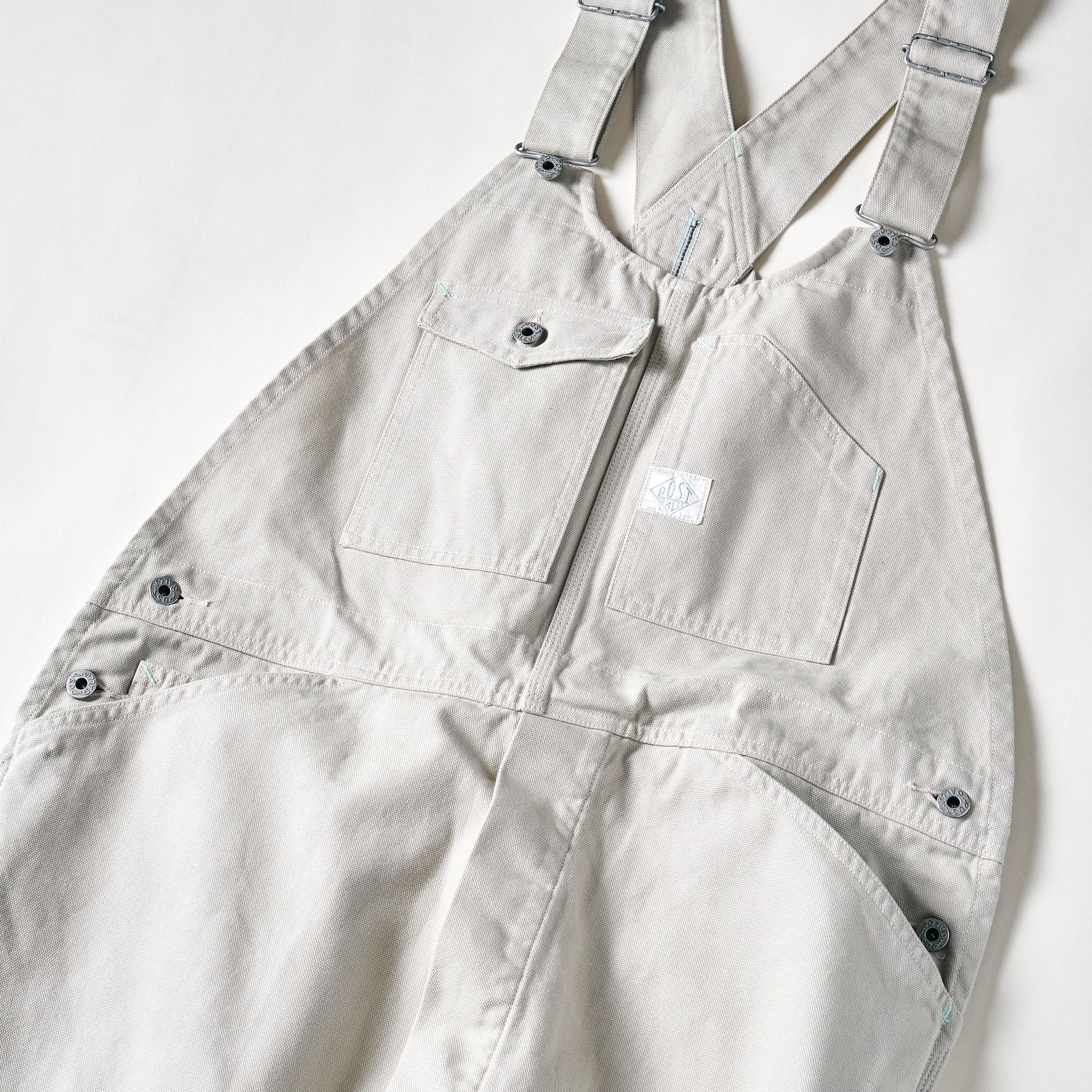 #1402-COS No.2 Overalls : cotton canvas stone