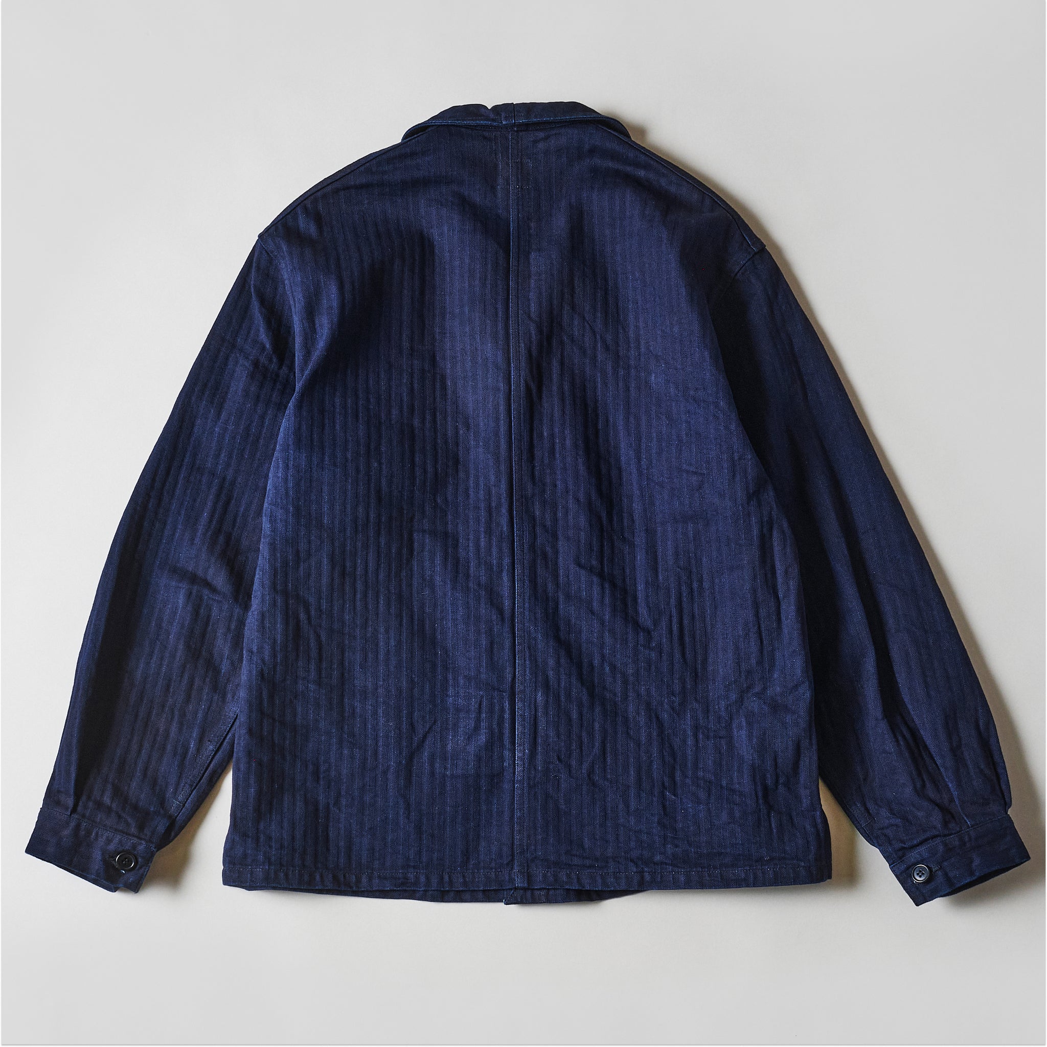 #3119-HBI POS-Travail : herringbone denim double indigo