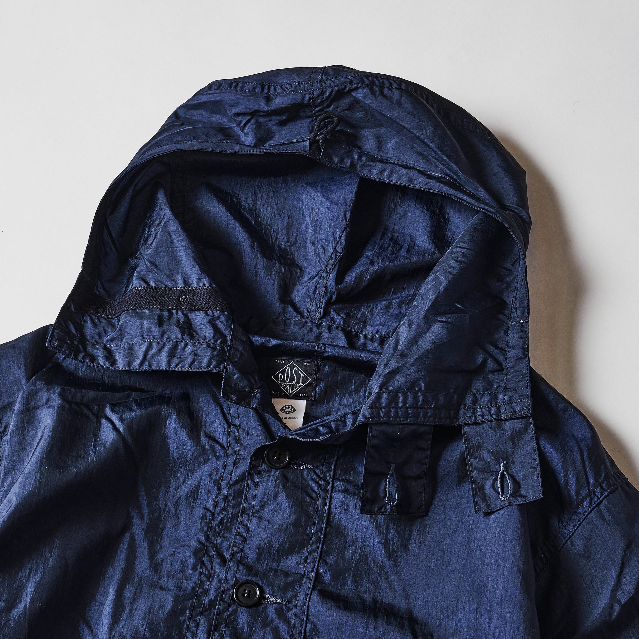 #1105-CTN NAVY Parka : crinkle nylon taffeta navy